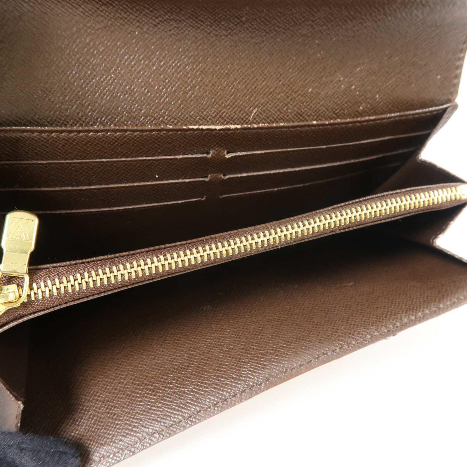 LOUIS VUITTON 【激減優惠】Damier Ebene Long Wallet金扣長錢包啡色