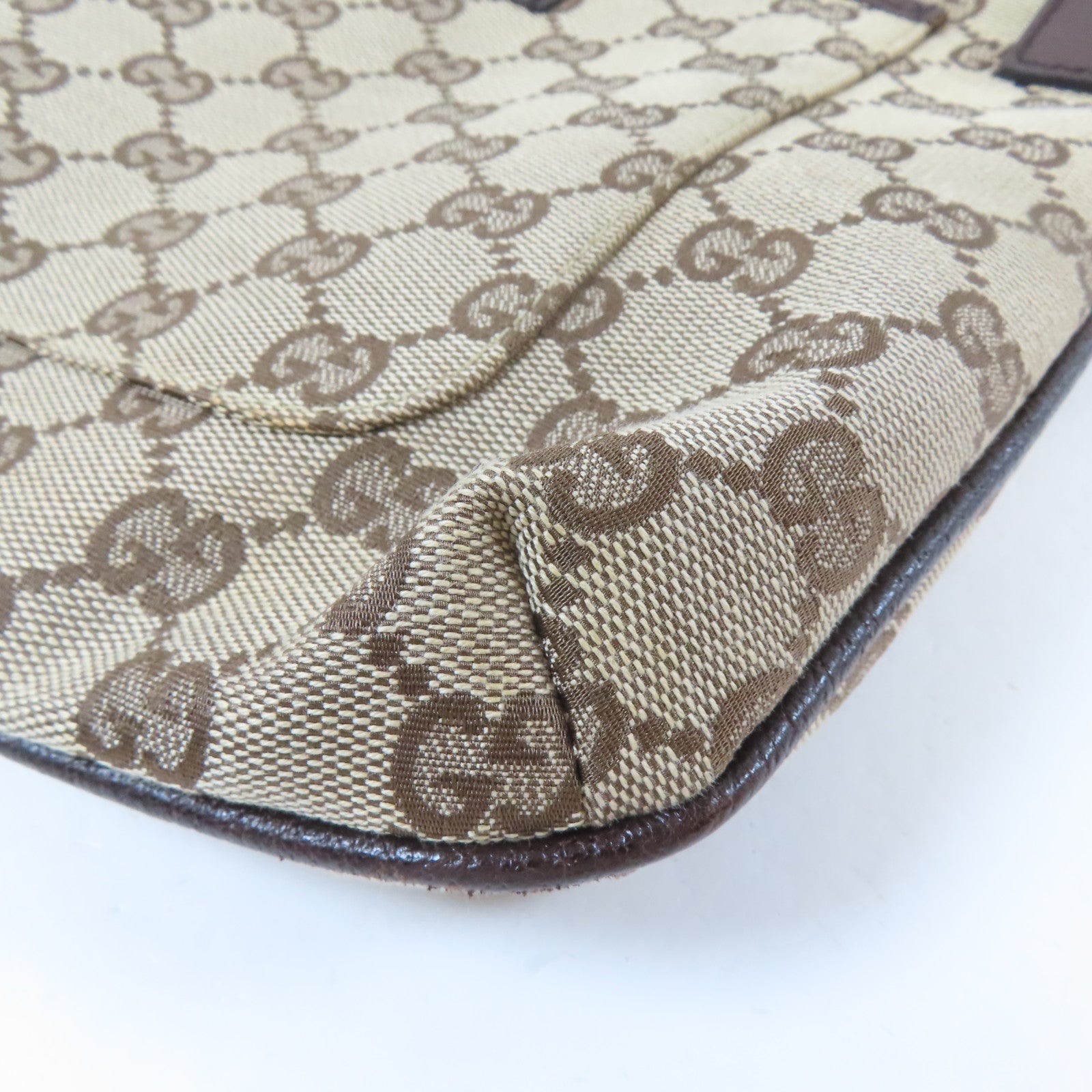 GUCCI 帆布Canvas Shoulder Bag銀扣肩背袋啡色