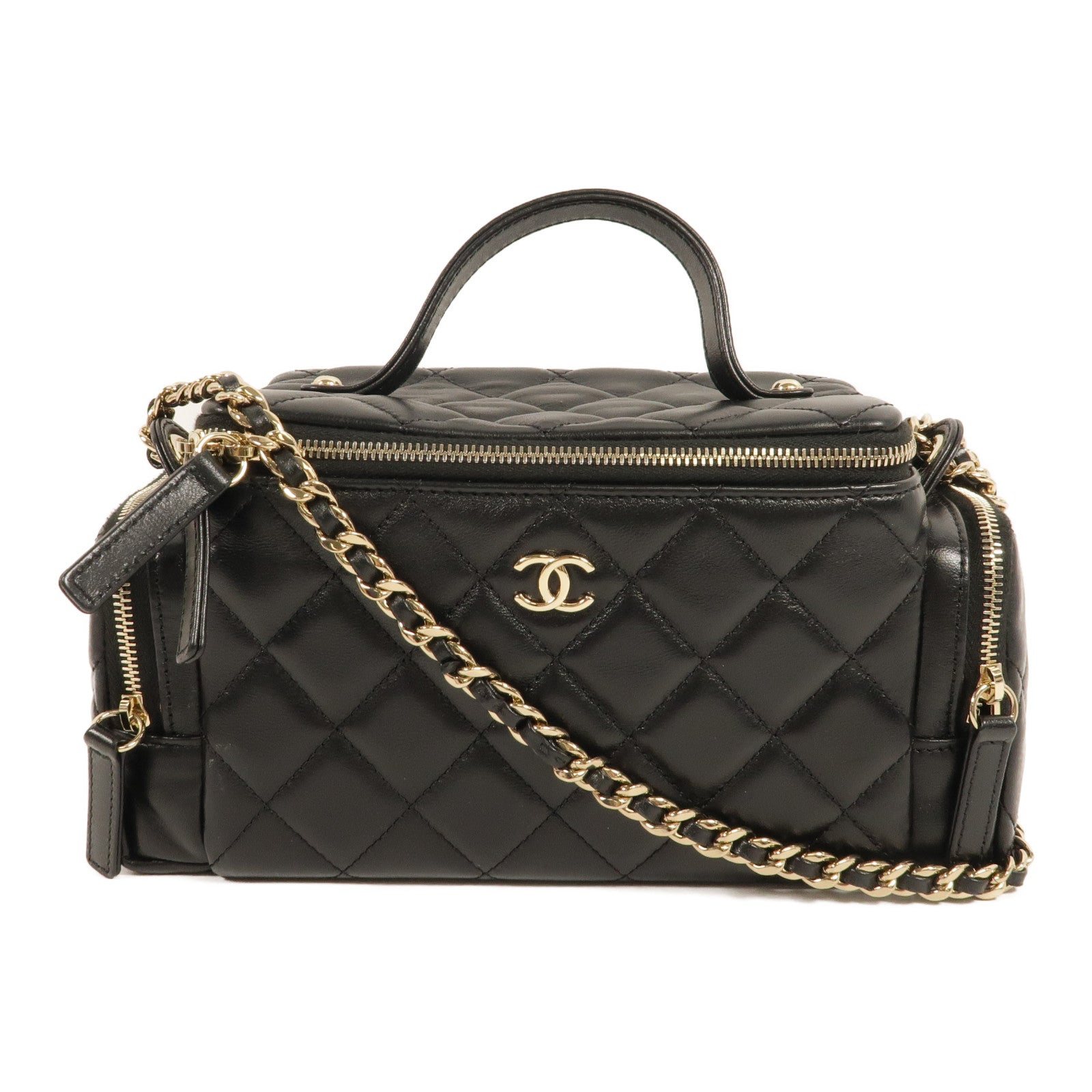 CHANEL 羊皮皮革Vanity Case手挽肩背兩用袋