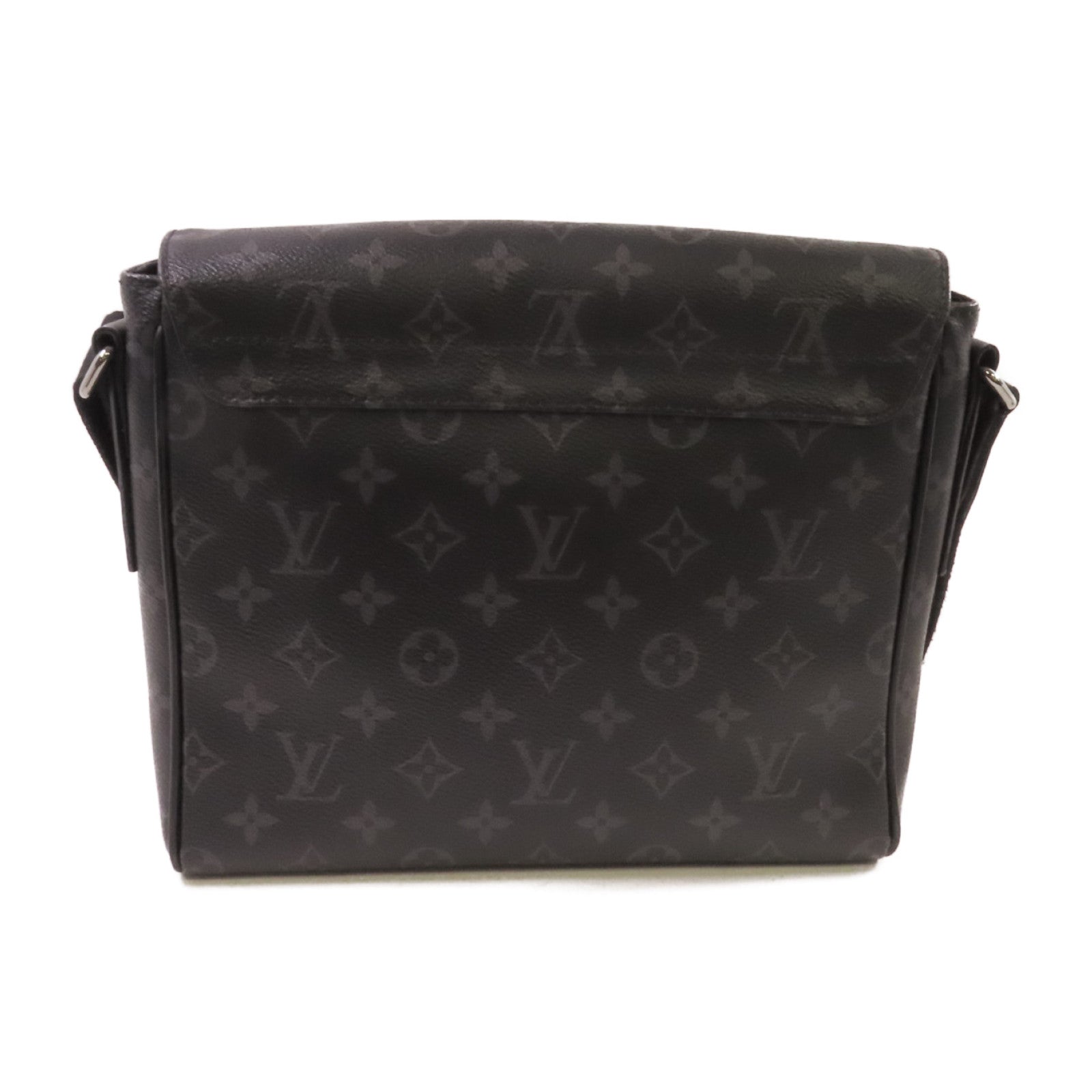 LOUIS VUITTON Monogram Eclipse District PM Shoulder Bag銀扣肩背袋黑色