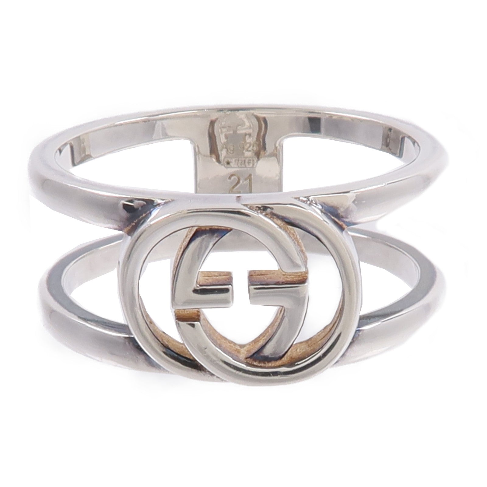 GUCCI 925純銀Interlocking G Open Band Ring戒指