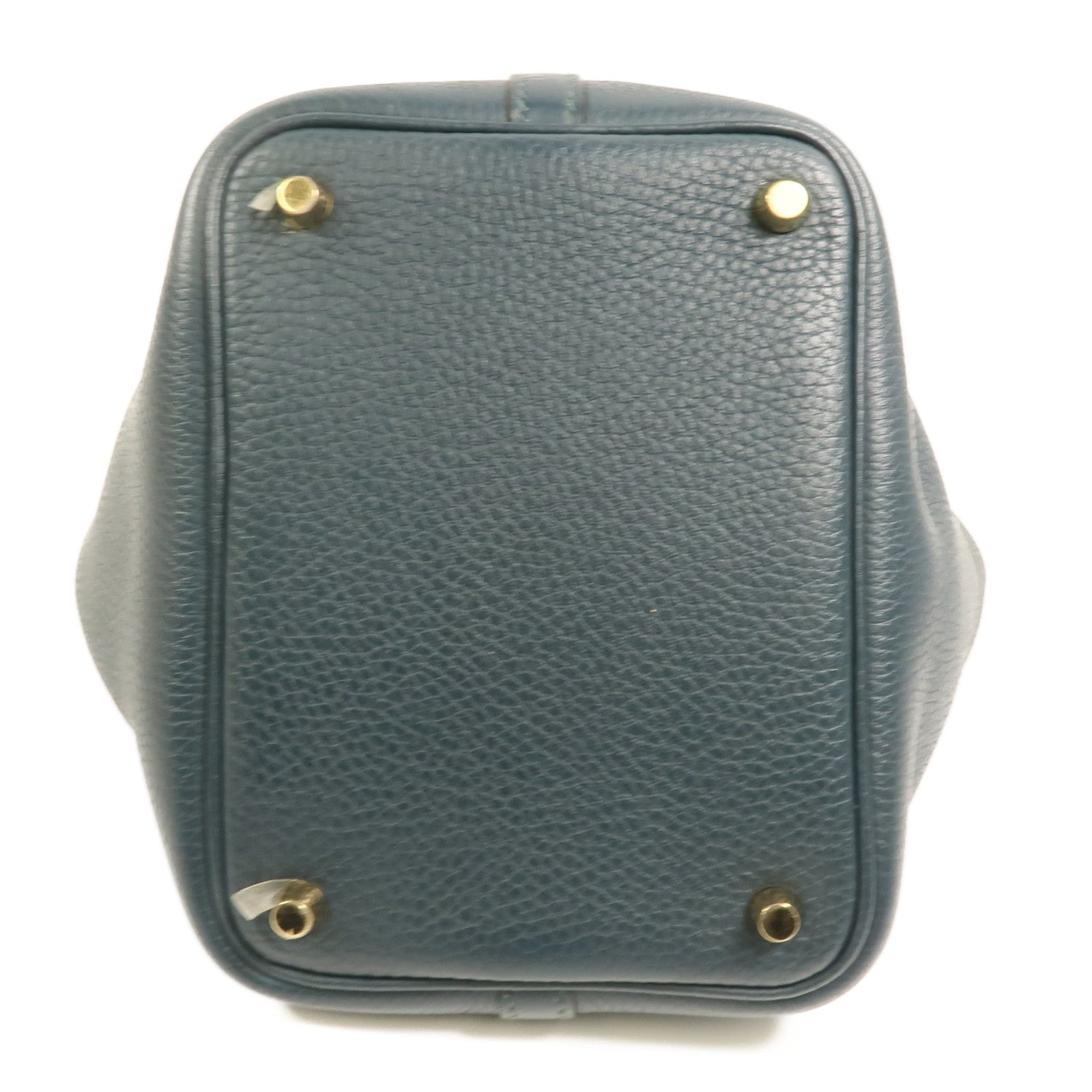 HERMES Clemence皮革Picotin PM手挽袋Vert Cypres