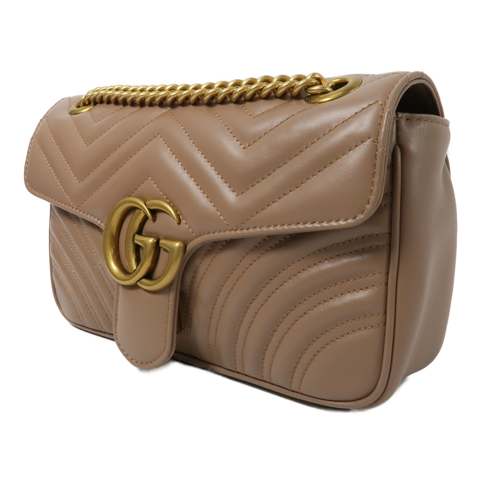 GUCCI 牛皮皮革GG Marmont鏈帶肩背袋