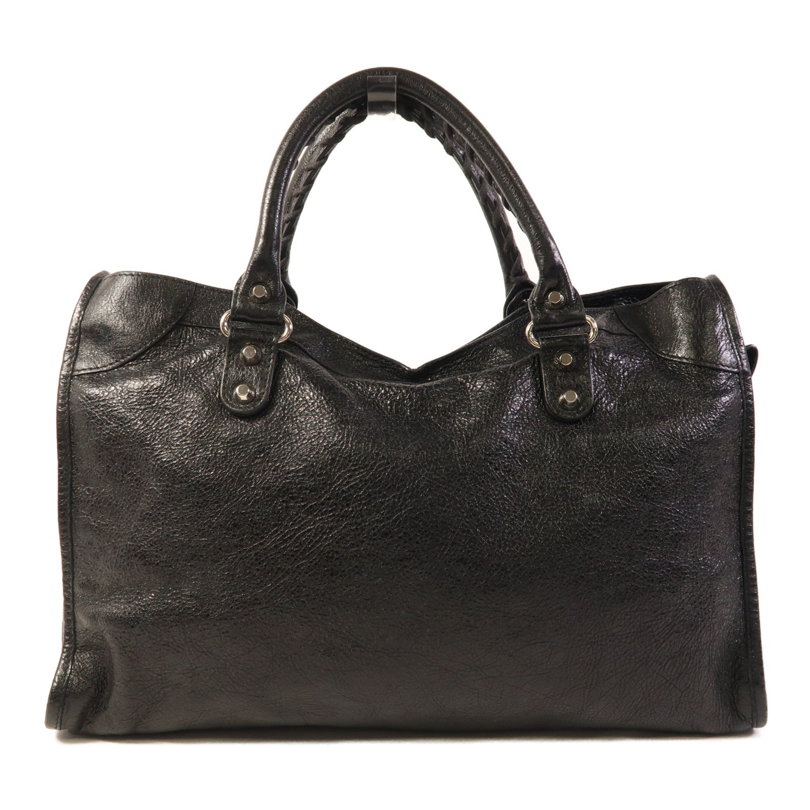 BALENCIAGA 皮革Classic City銀扣手挽肩背兩用袋