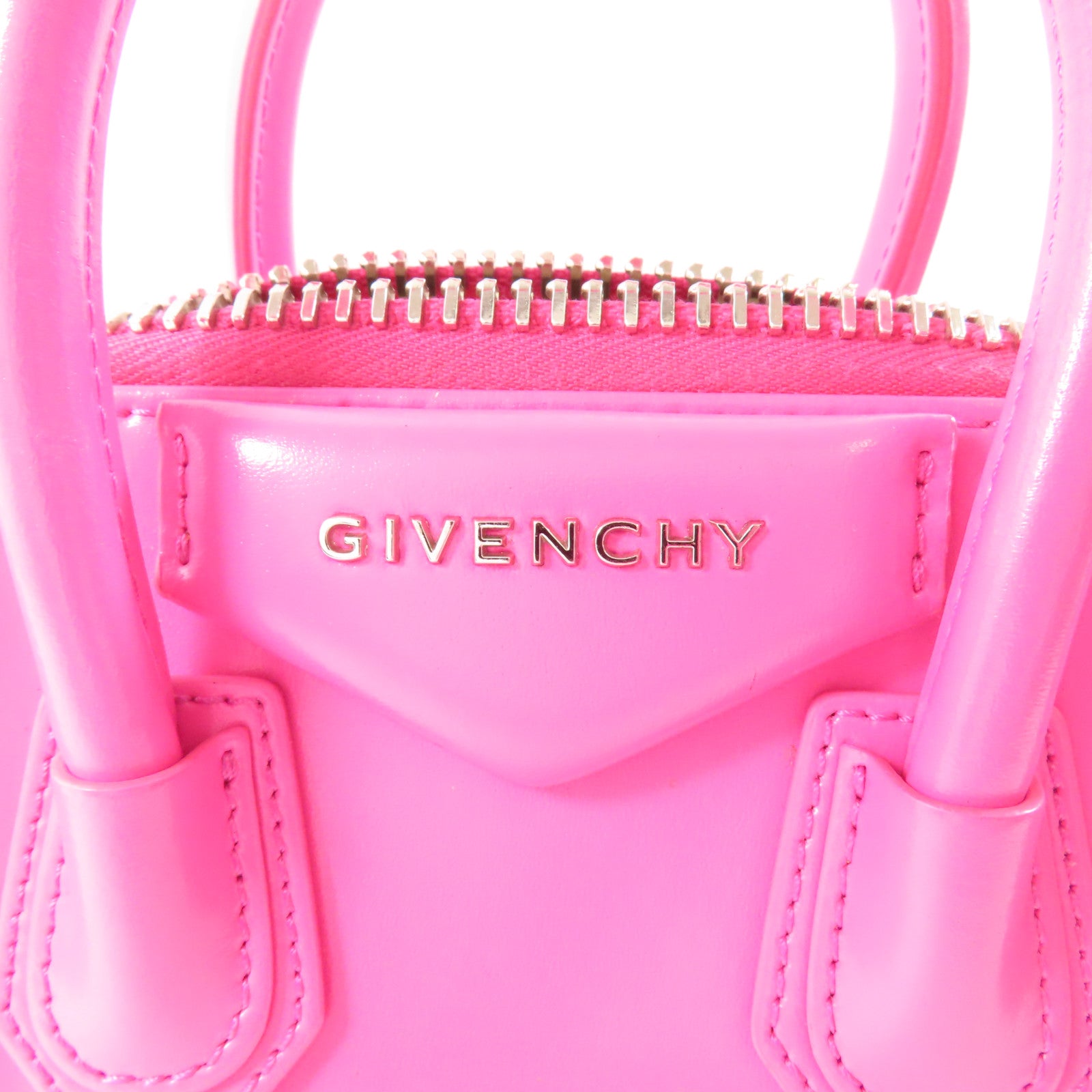 GIVENCHY 牛皮皮革Mini Antigona銀扣手挽肩背兩用袋