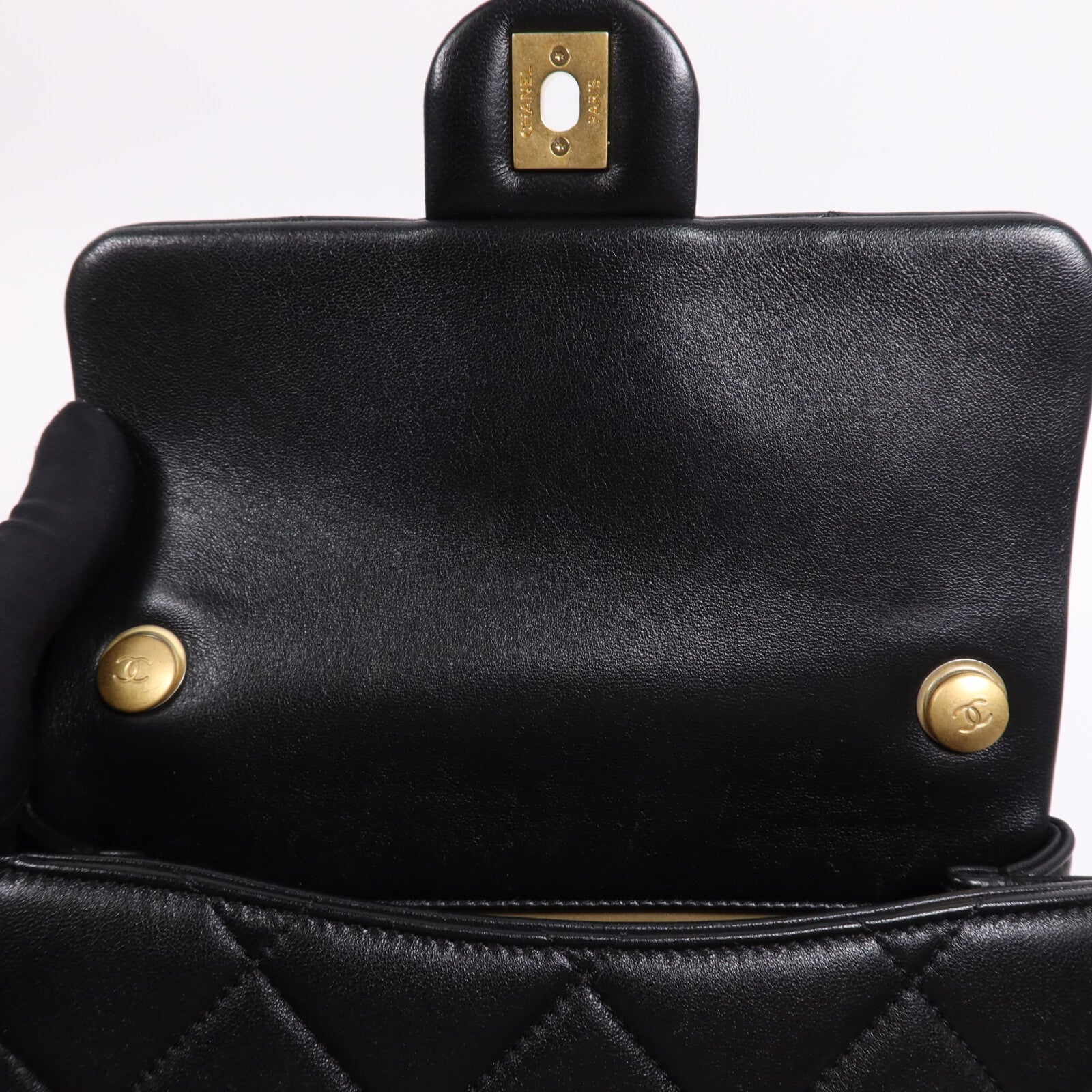 CHANEL 羊皮皮革Chain Shoulder Bag金扣鏈帶肩背袋