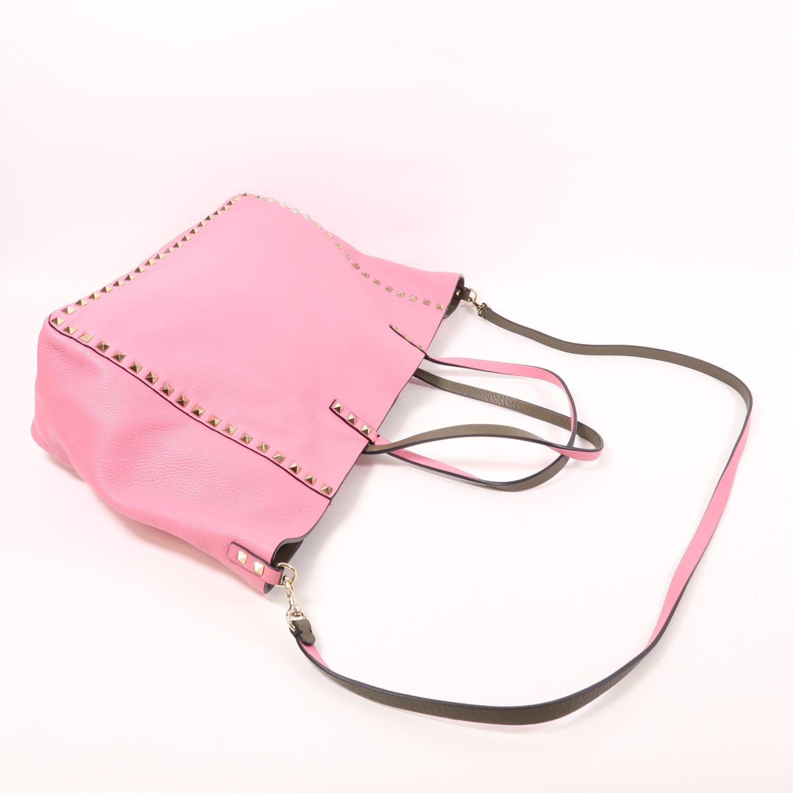 Valentino 牛皮皮革2 Way Shoulder金扣手挽肩背兩用袋