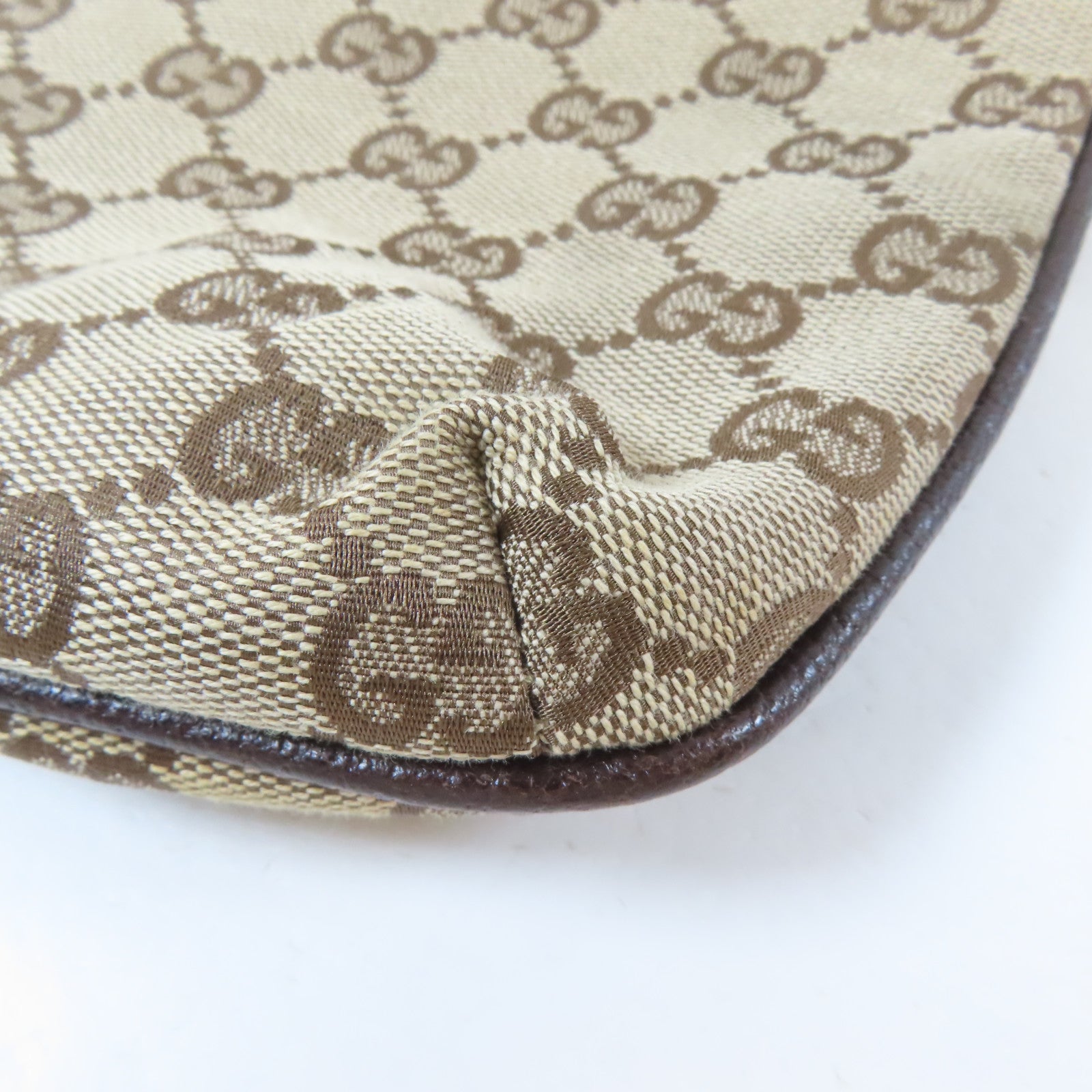 GUCCI 帆布Canvas Shoulder Bag銀扣肩背袋啡色