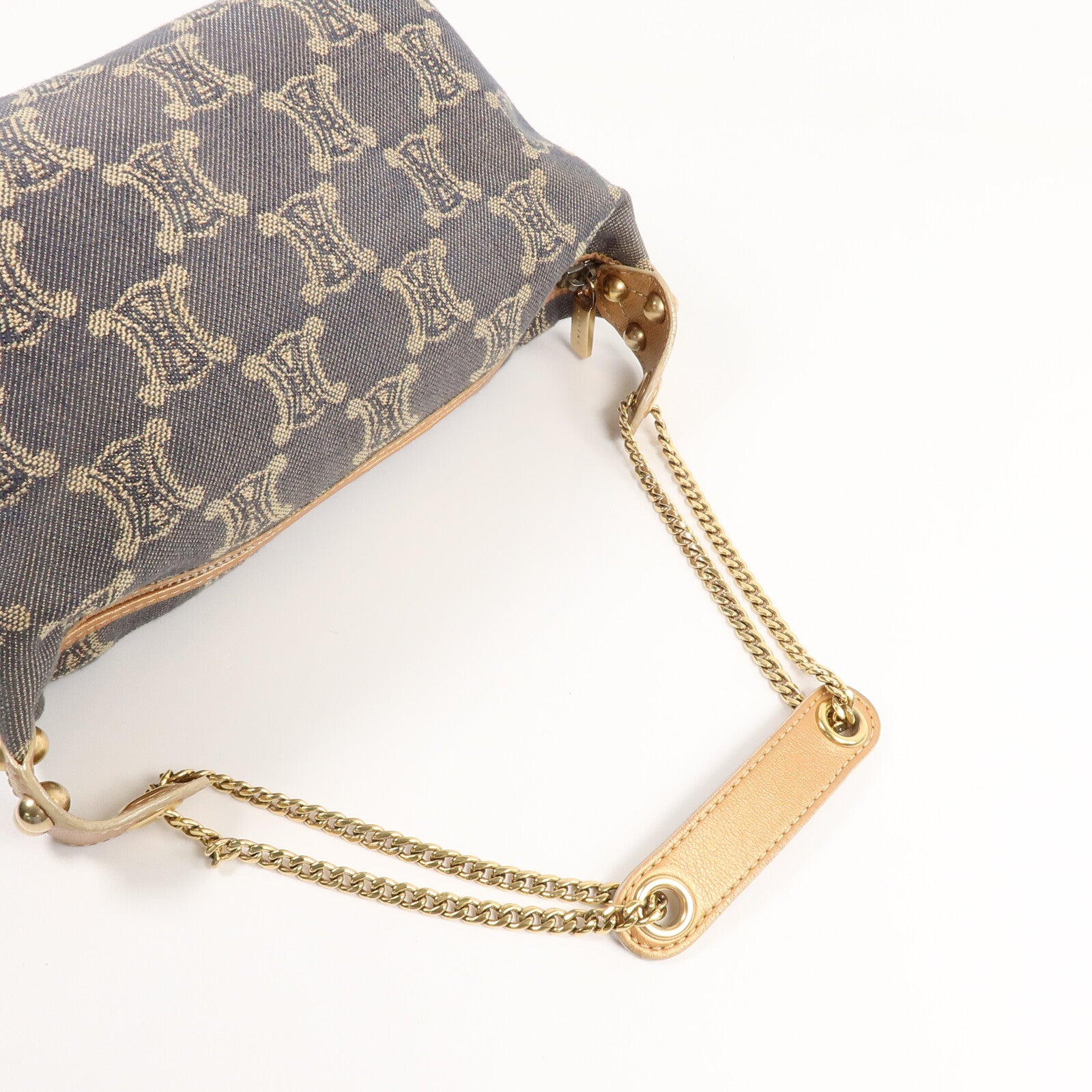 CELINE Denim Vintage Hand Bag鏈帶肩背袋