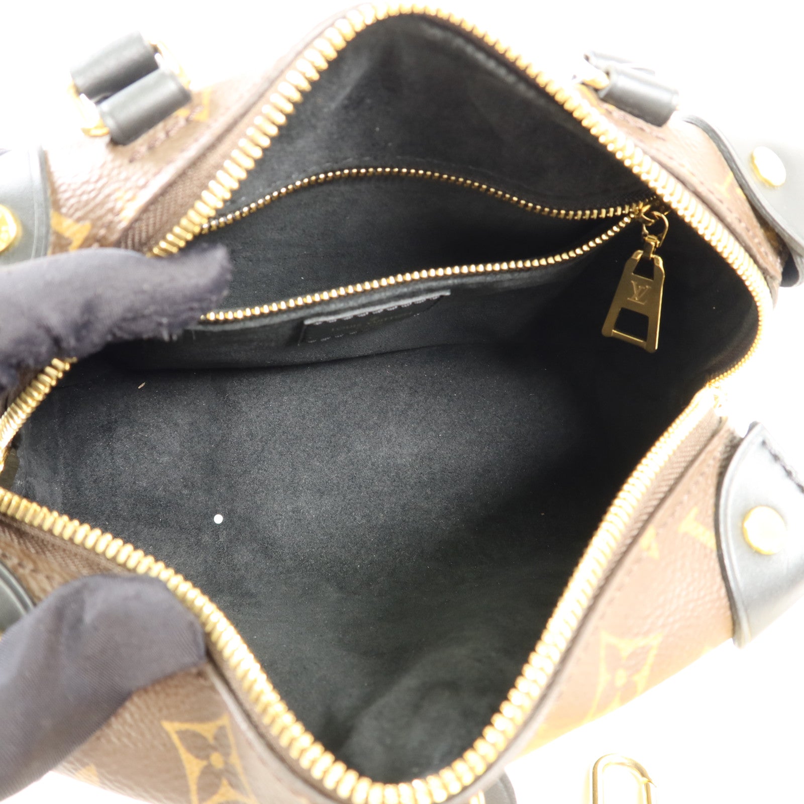 LOUIS VUITTON Monogram Petite Malle Souple金扣手挽肩背兩用袋棕色