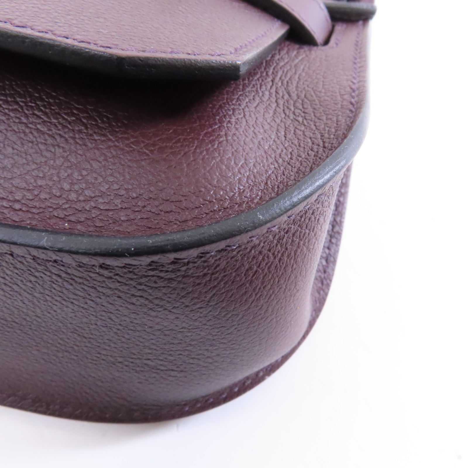 HERMES Evercolor皮革Mini Jypsiere銀扣肩背袋Rouge Sellier啡色