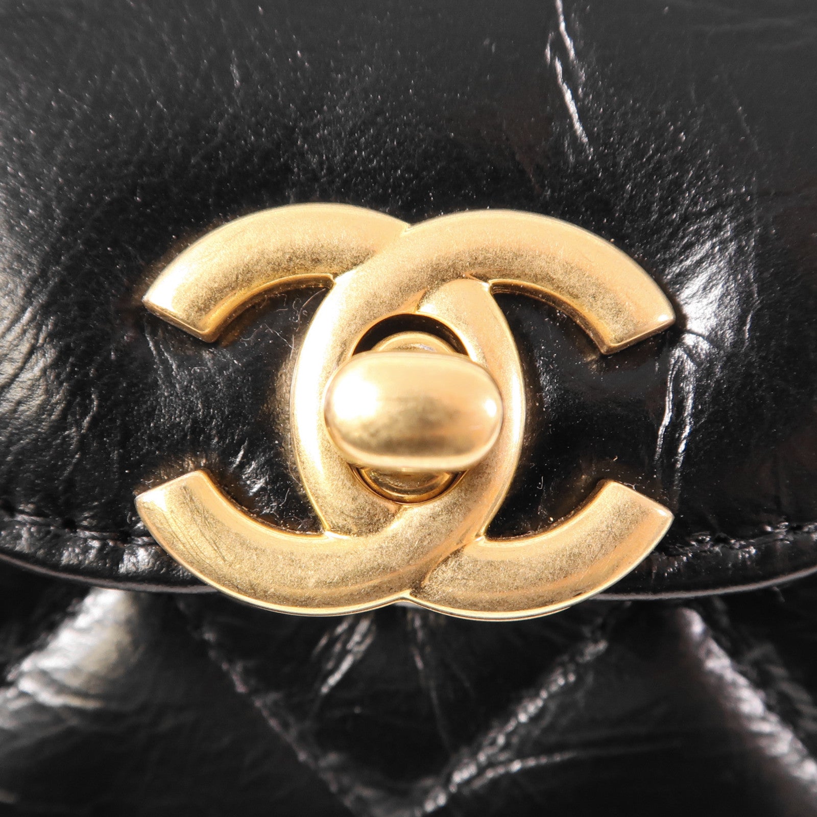 CHANEL 牛皮皮革Kelly Nano金扣手挽肩背兩用袋