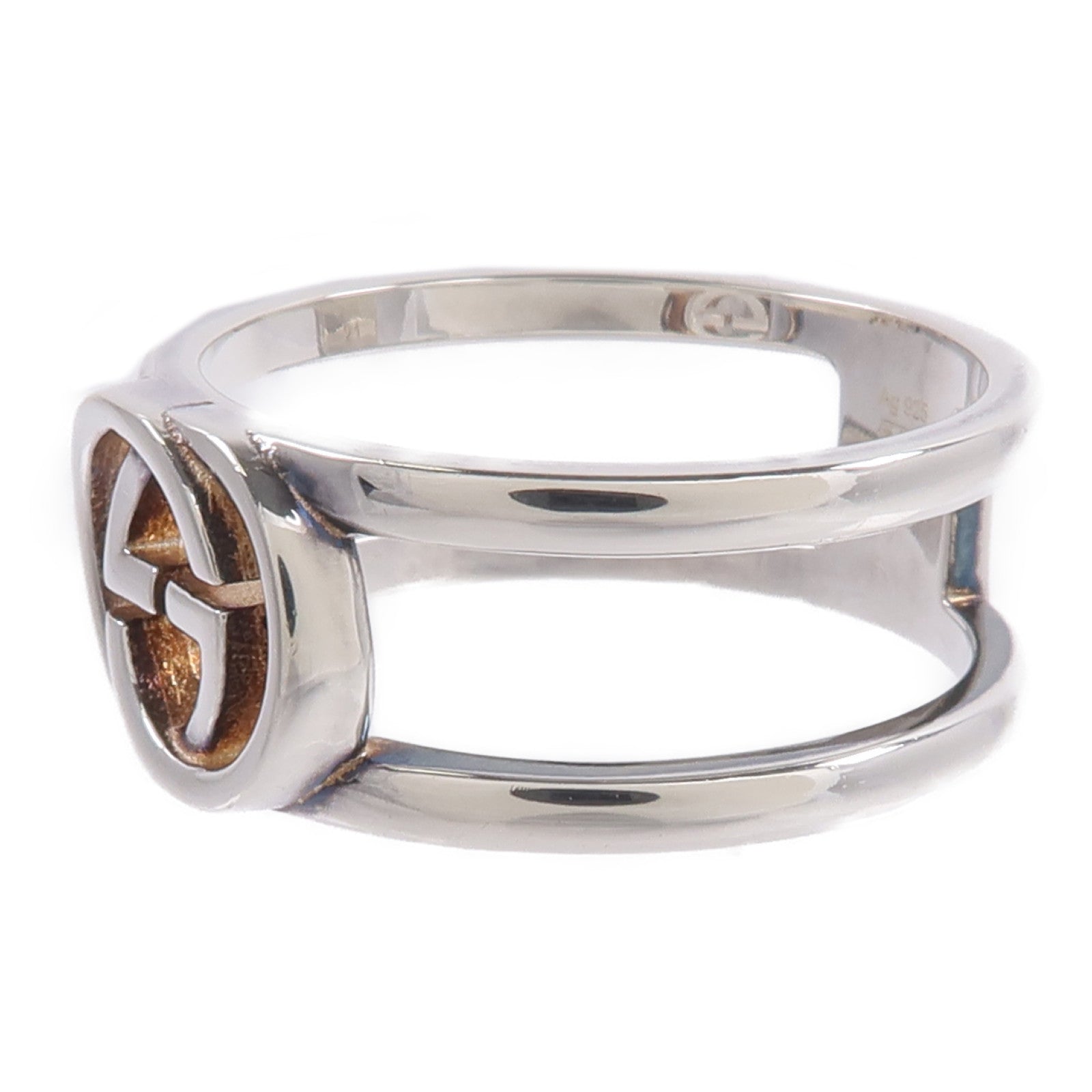 GUCCI 925純銀Interlocking G Open Band Ring戒指
