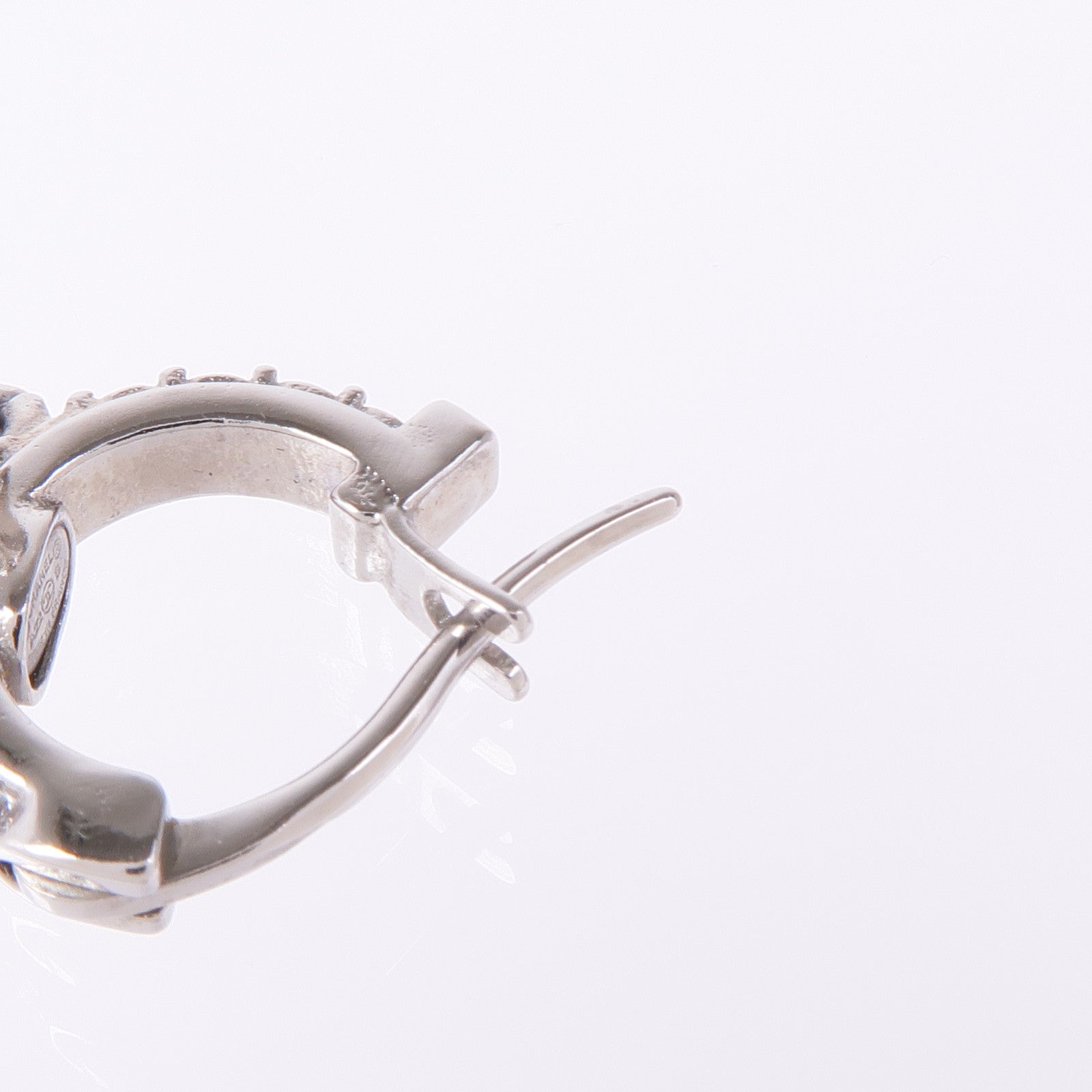 CHANEL CC Earrings Metal Silver