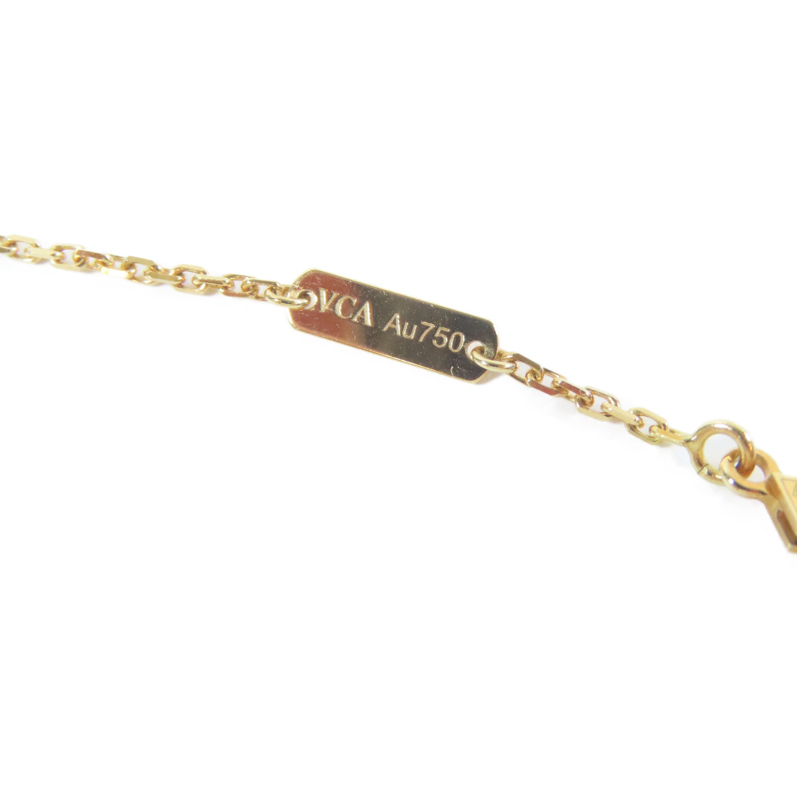 Van Cleef & Arpels 18K黃金Vintage Alhambra孔雀石項鍊#42cm
