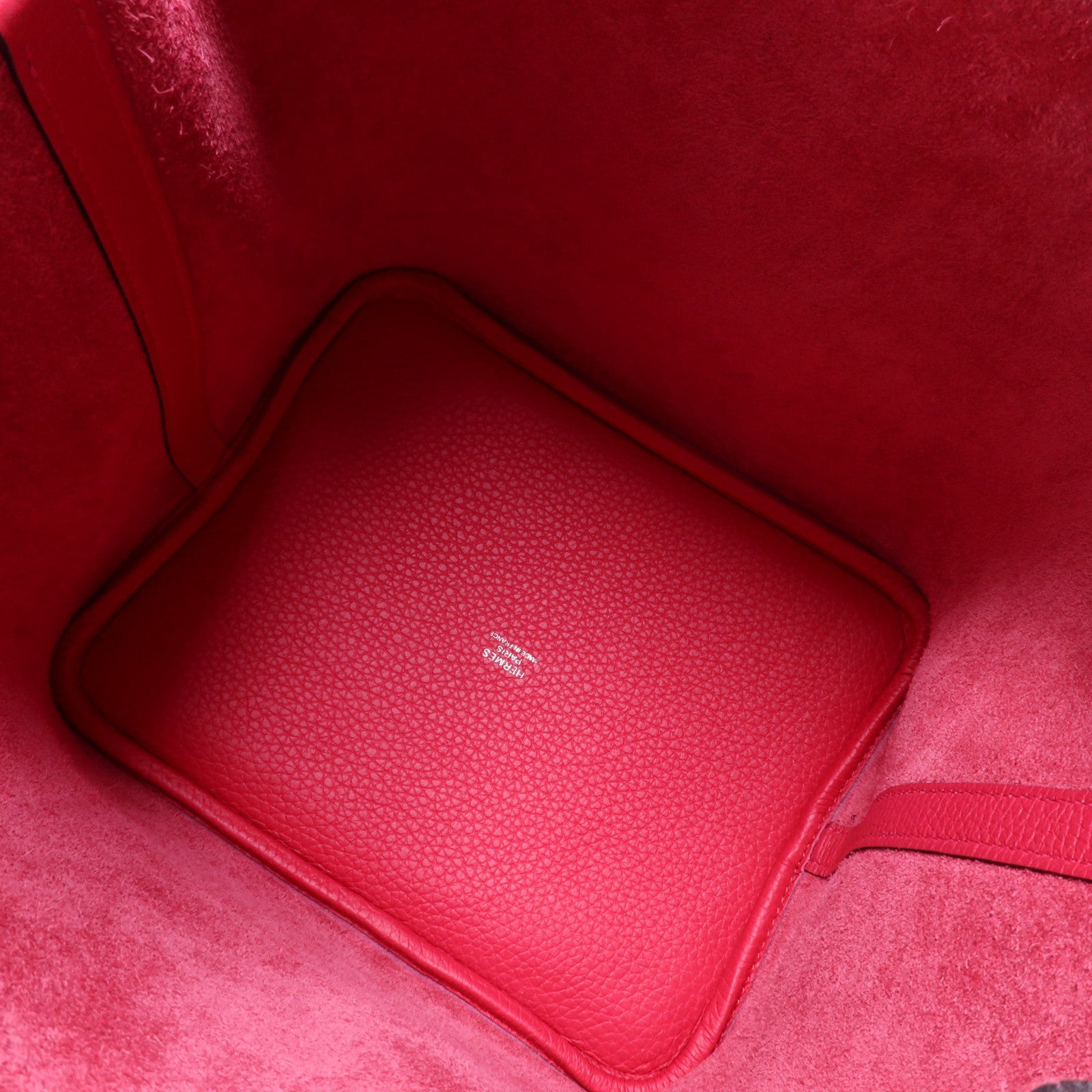 HERMES Clemence皮革Picotin MM銀扣手挽袋Rose Mexico