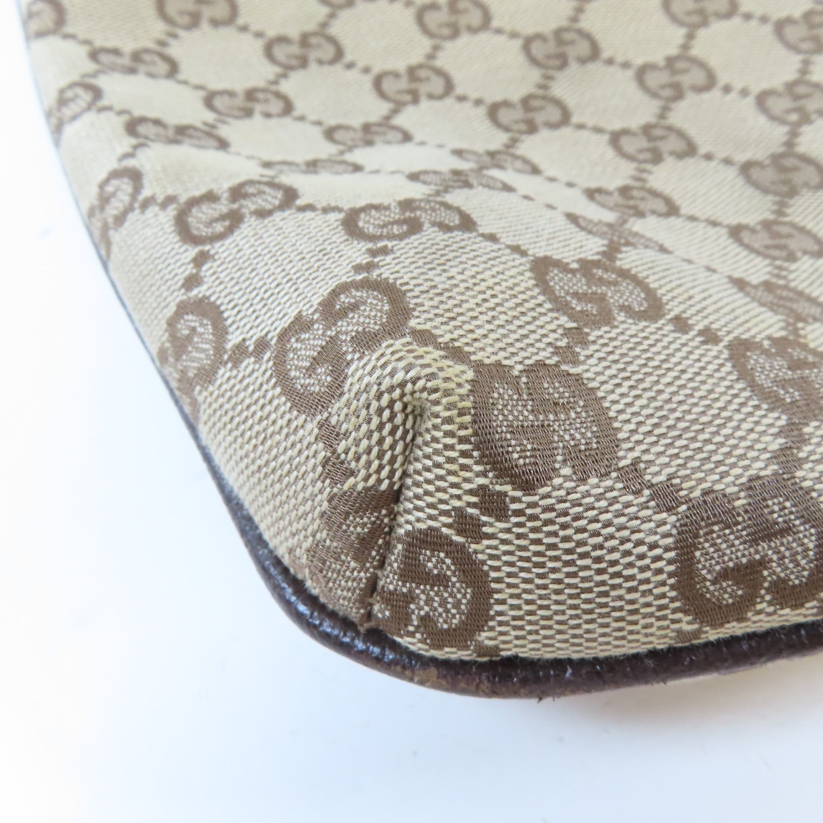 GUCCI 帆布Canvas Shoulder Bag銀扣肩背袋啡色