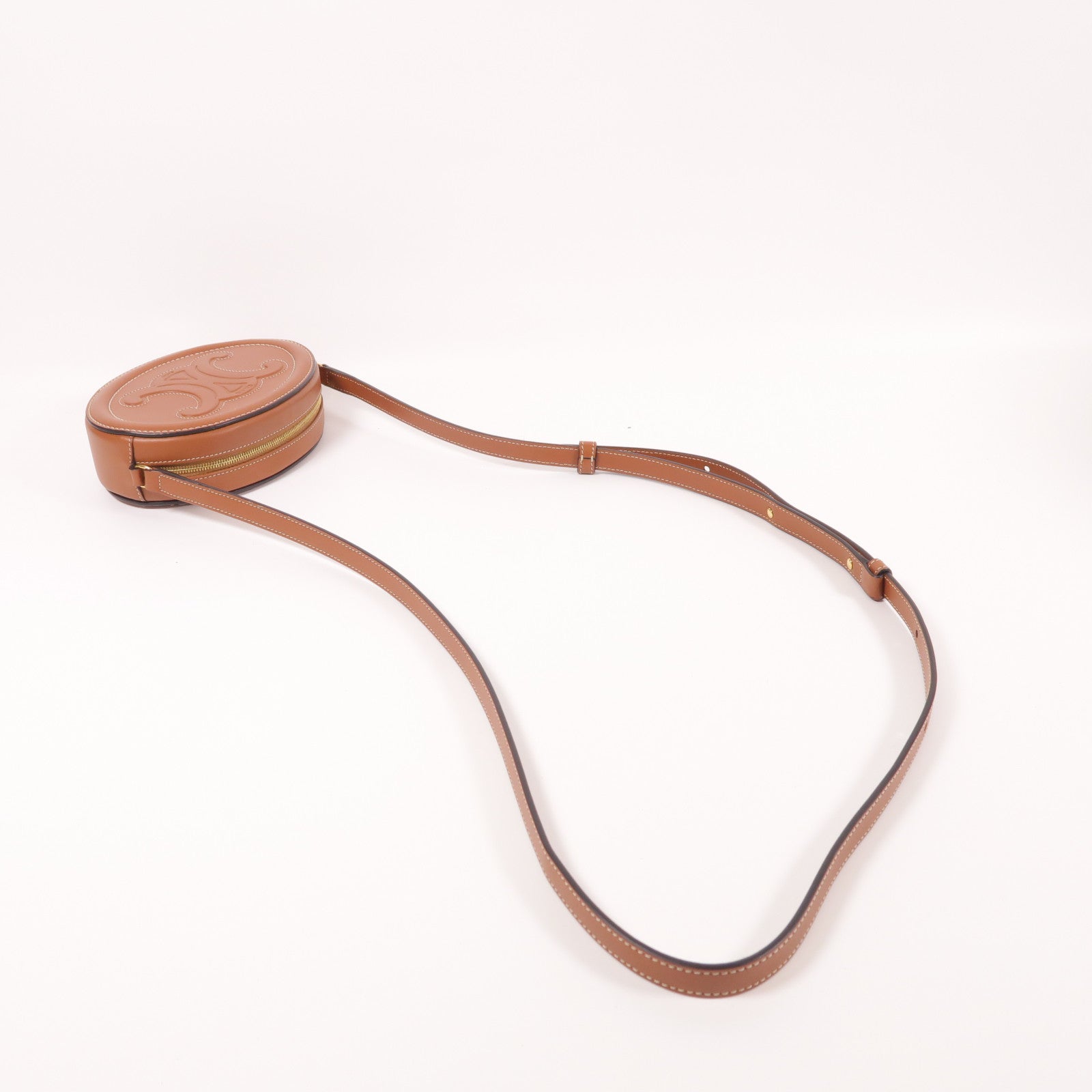 CELINE 皮革Oval Purse Cuir Triomphe金扣肩背袋