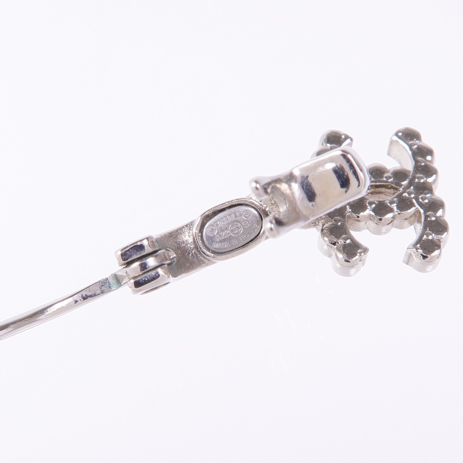 CHANEL CC Earrings Metal Silver