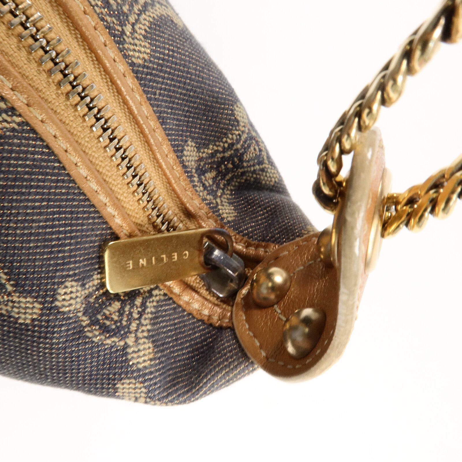CELINE Denim Vintage Hand Bag鏈帶肩背袋