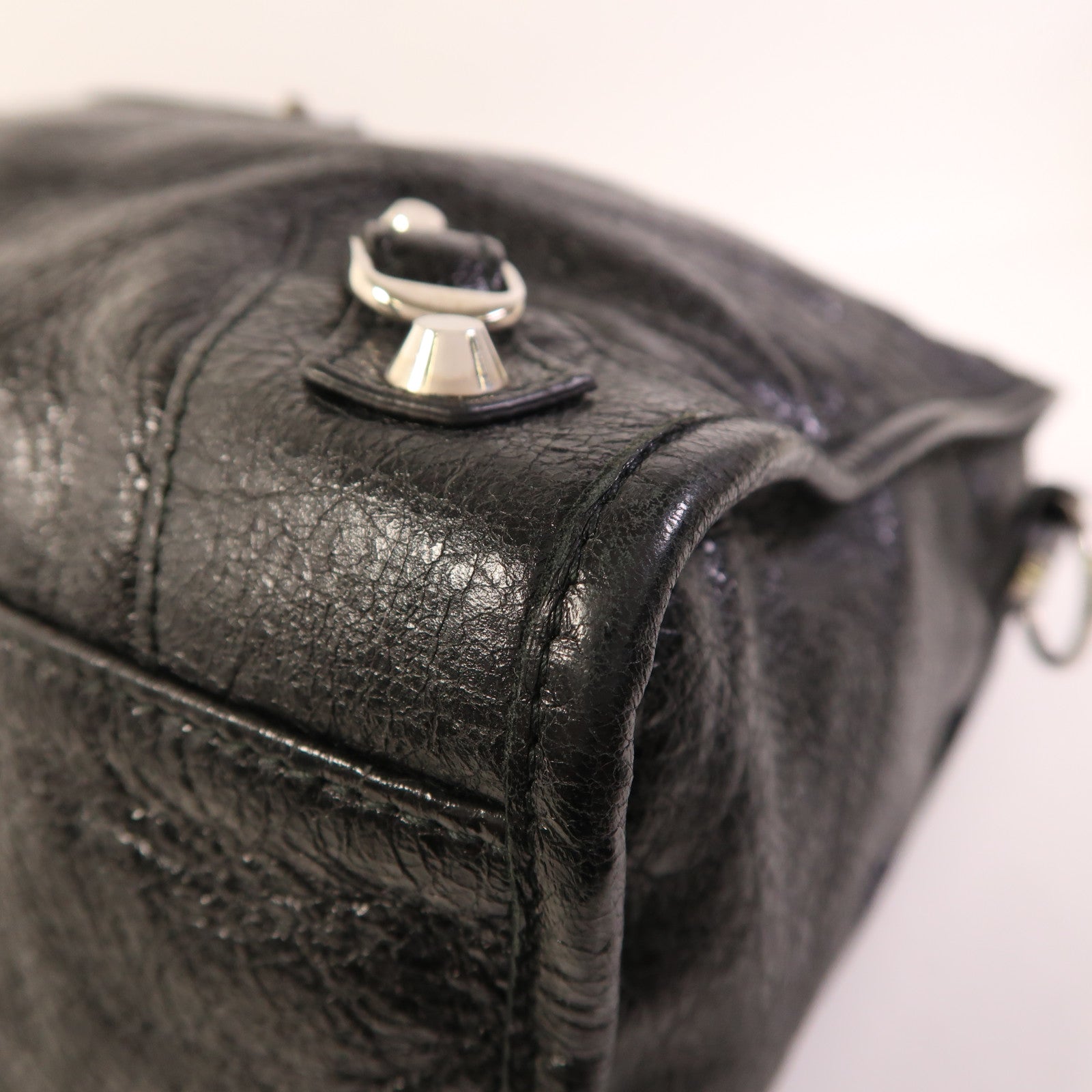 BALENCIAGA 皮革Classic City銀扣手挽肩背兩用袋