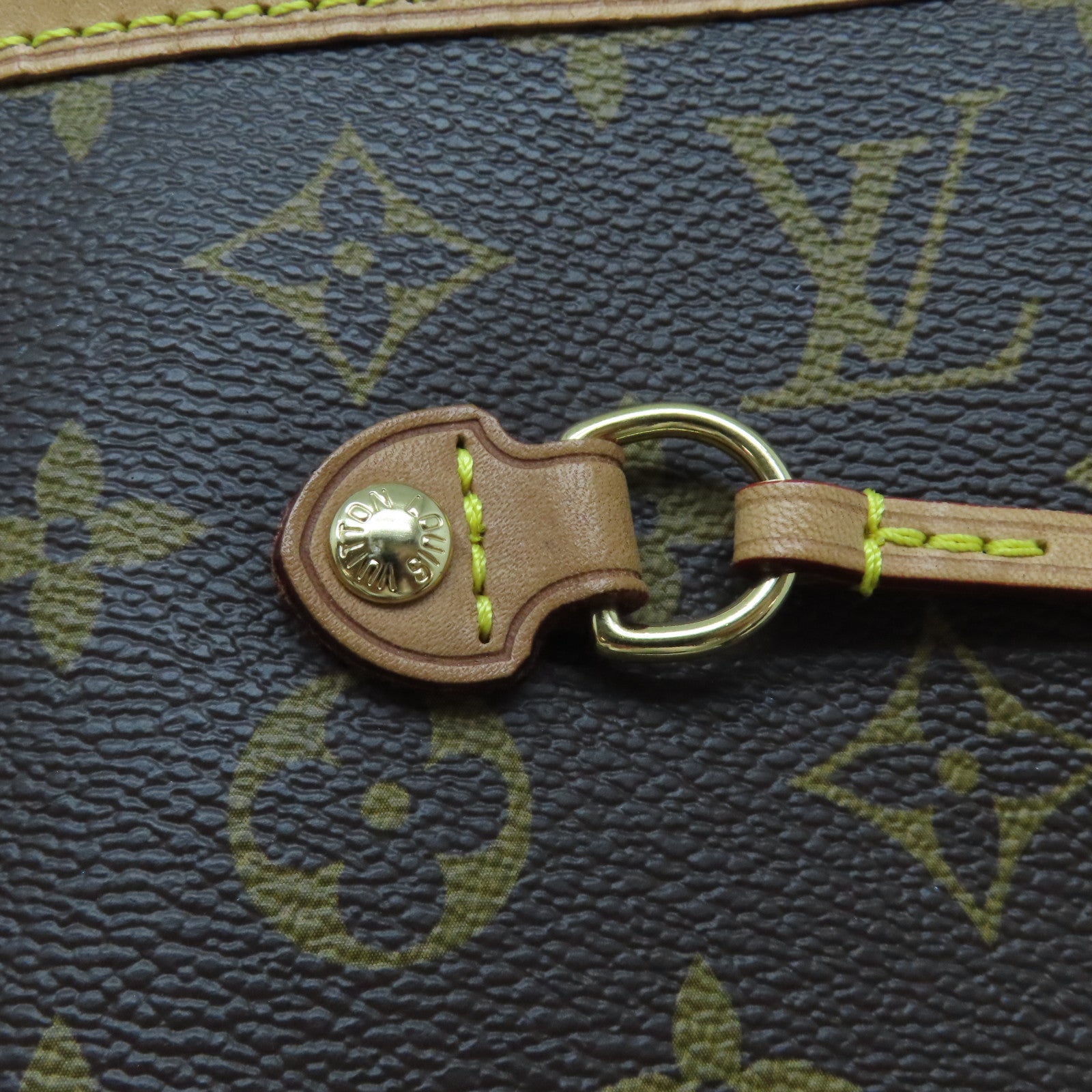 LOUIS VUITTON Monogram Neverfull PM金扣手挽袋啡色