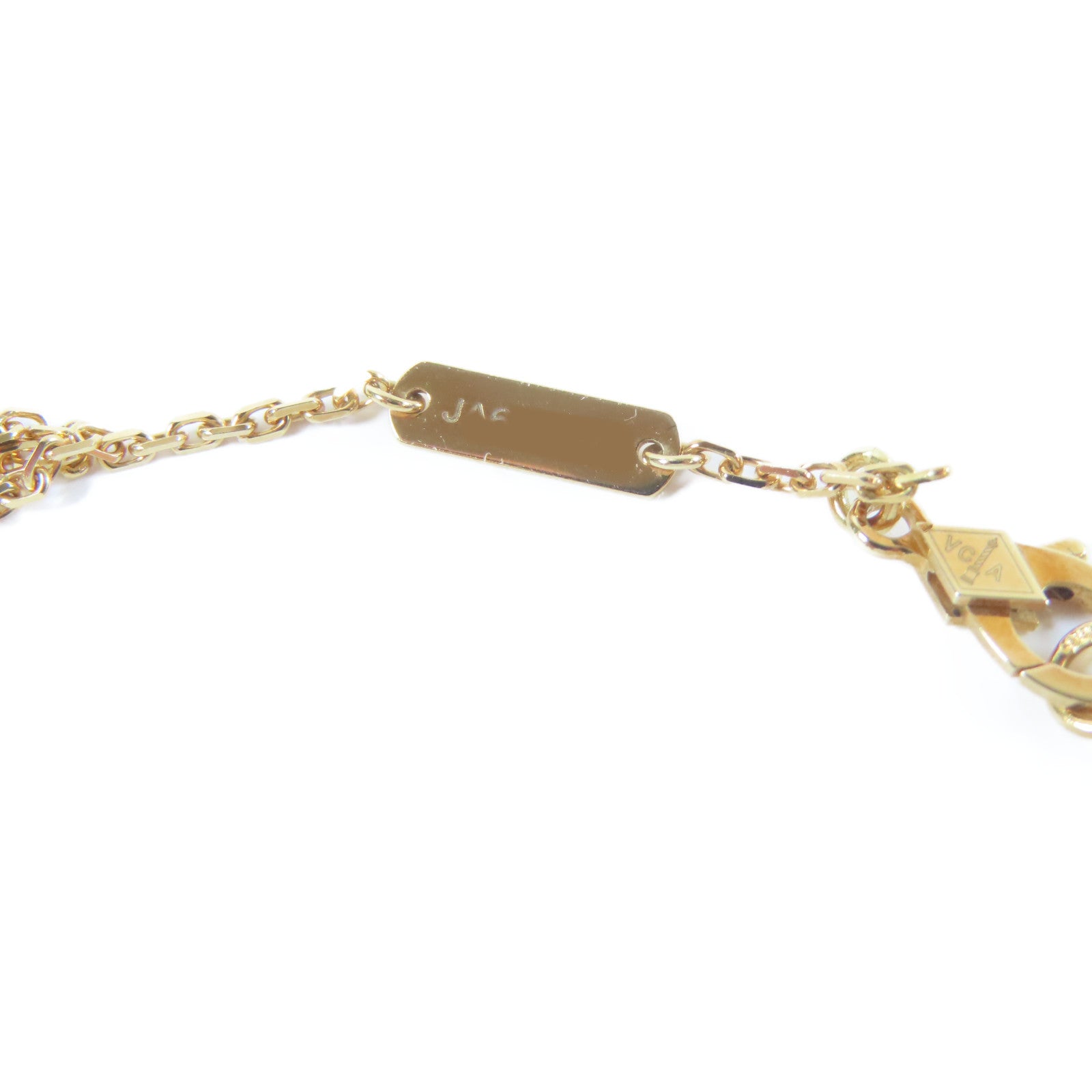 Van Cleef & Arpels 18K黃金Vintage Alhambra孔雀石項鍊#42cm