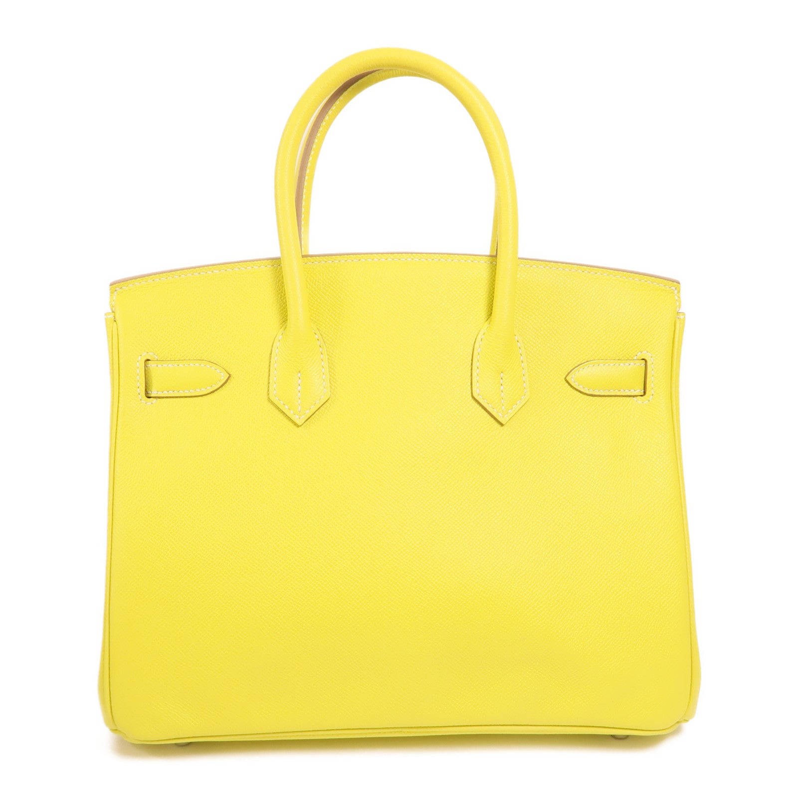 HERMES Epsom皮革Birkin30銀扣手挽袋Lime