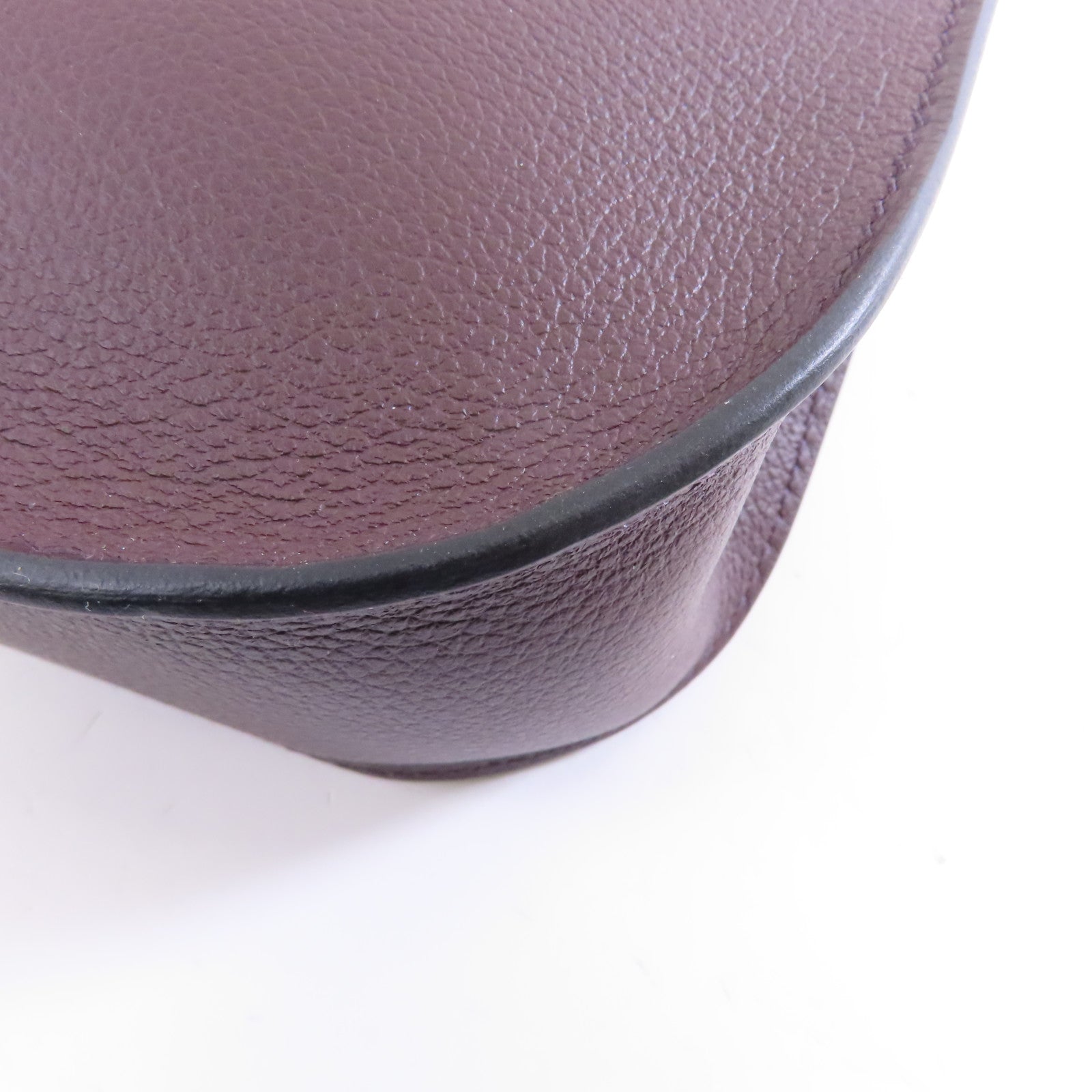 HERMES Evercolor皮革Mini Jypsiere銀扣肩背袋Rouge Sellier啡色
