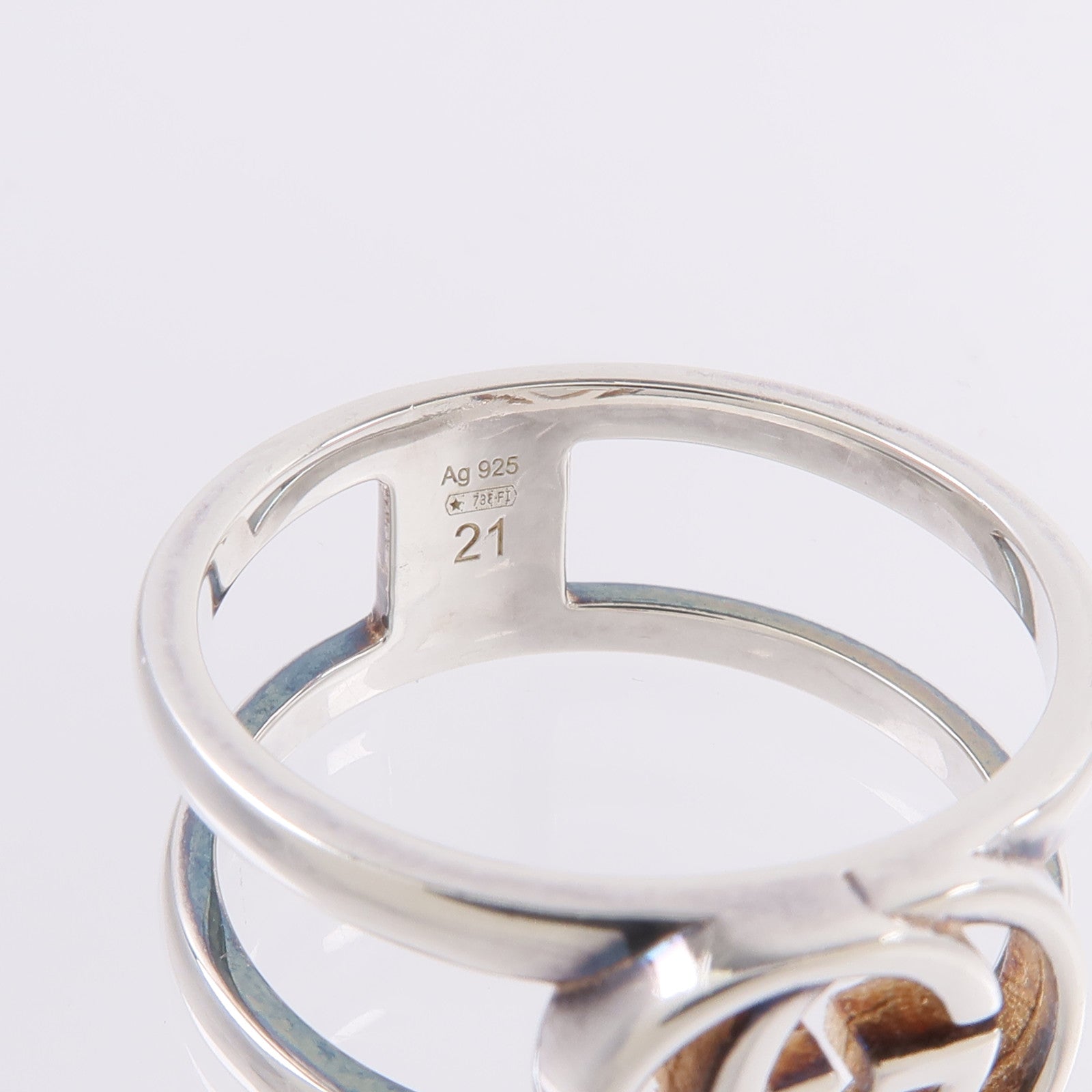 GUCCI 925純銀Interlocking G Open Band Ring戒指