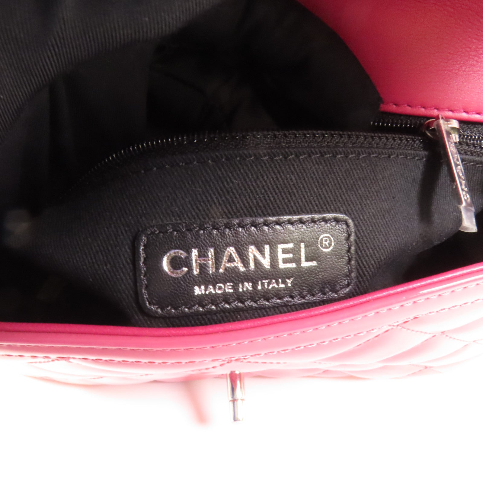 CHANEL 漆皮皮革Chain Shoulder銀扣鏈帶肩背袋