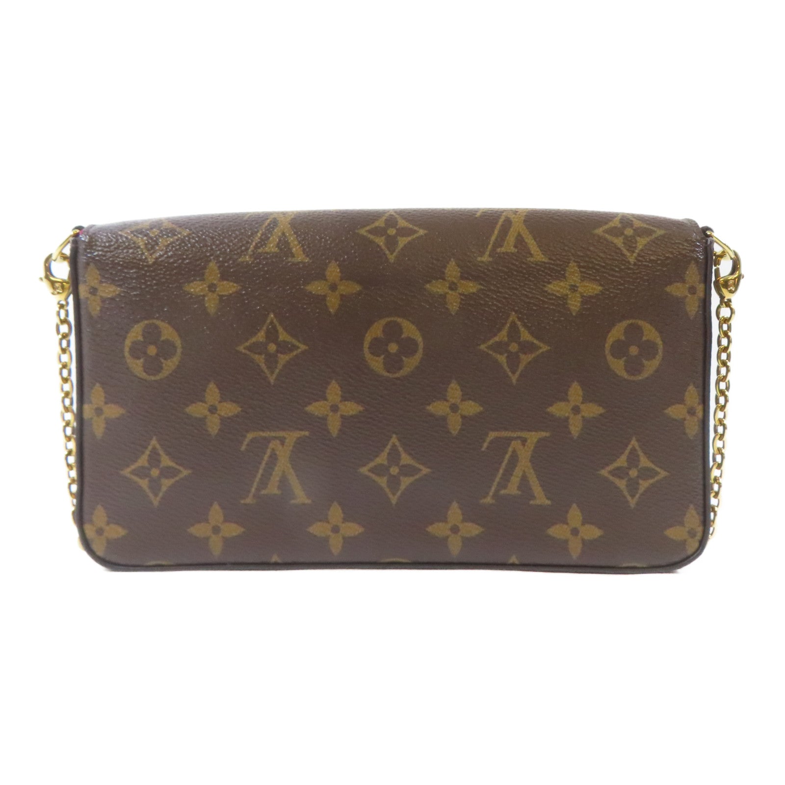 LOUIS VUITTON Monogram Felicie Pochette金扣鏈帶肩背袋啡色