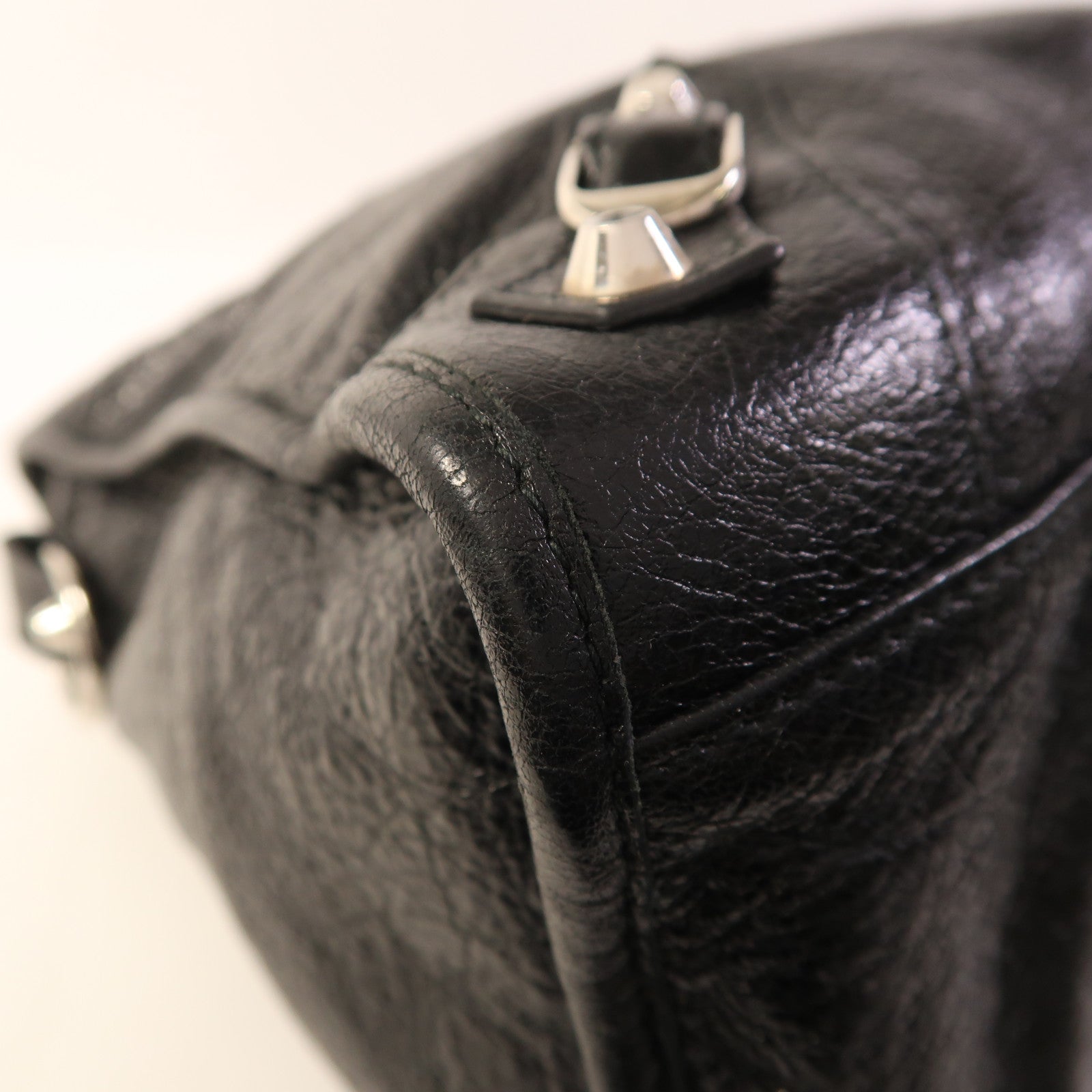 BALENCIAGA 皮革Classic City銀扣手挽肩背兩用袋