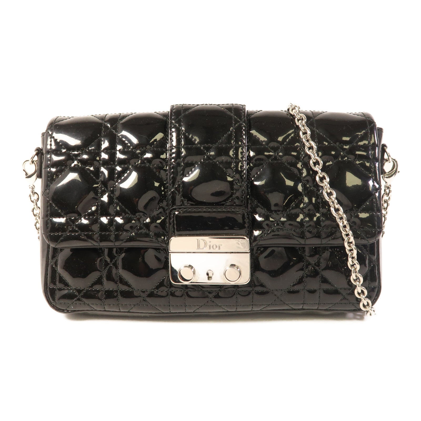 Dior 漆皮皮革Shoulder Bag銀扣肩背袋