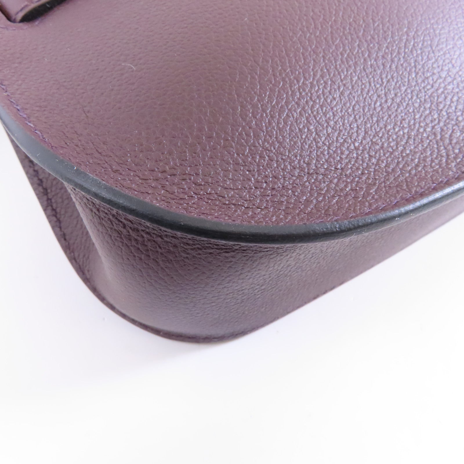 HERMES Evercolor皮革Mini Jypsiere銀扣肩背袋Rouge Sellier啡色