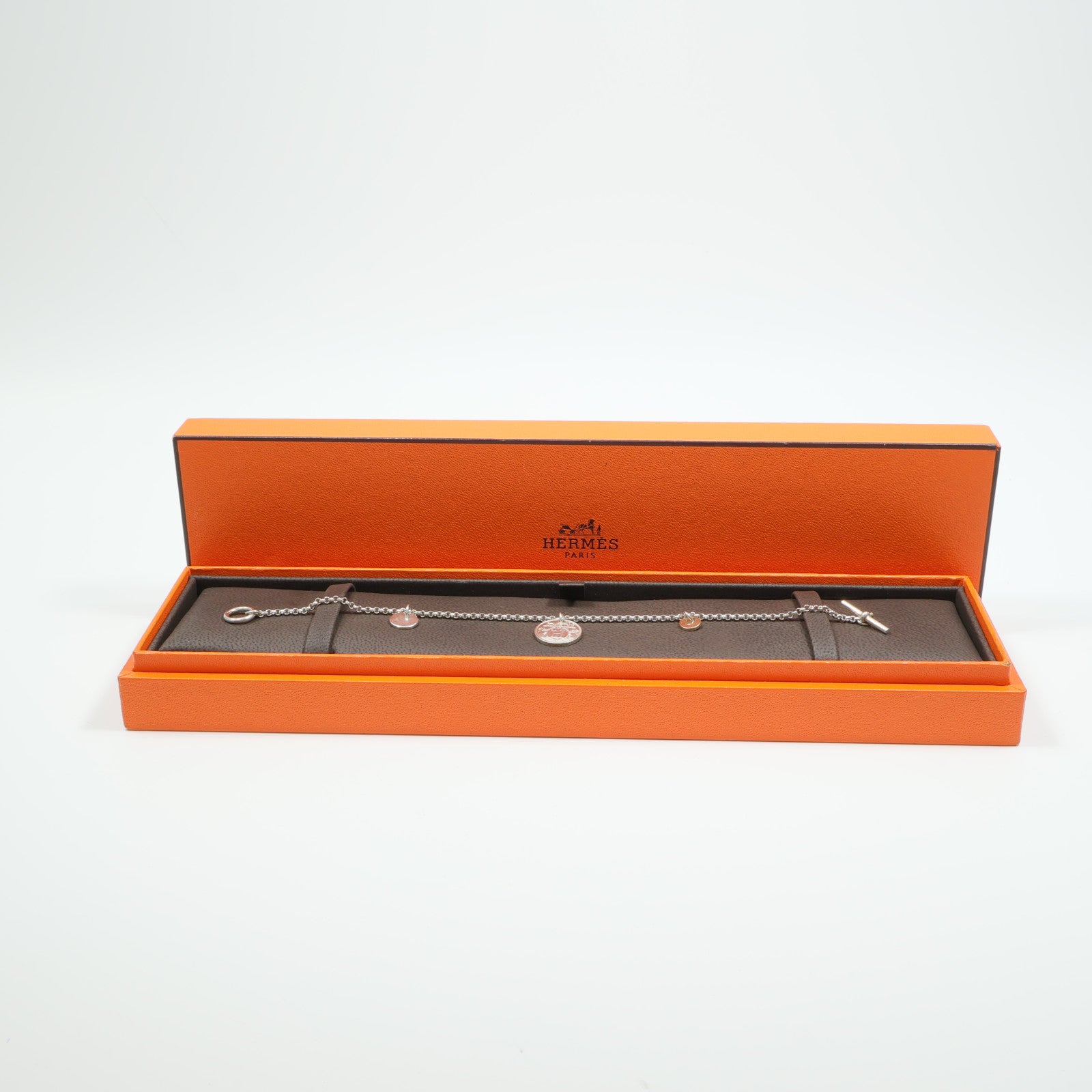 HERMES 18K玫瑰金/925純銀Ex-Libris Bracelet手鏈