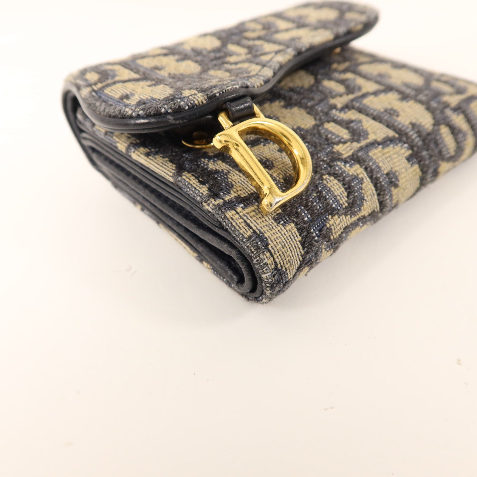 Dior 帆布Saddle Wallet金扣錢包