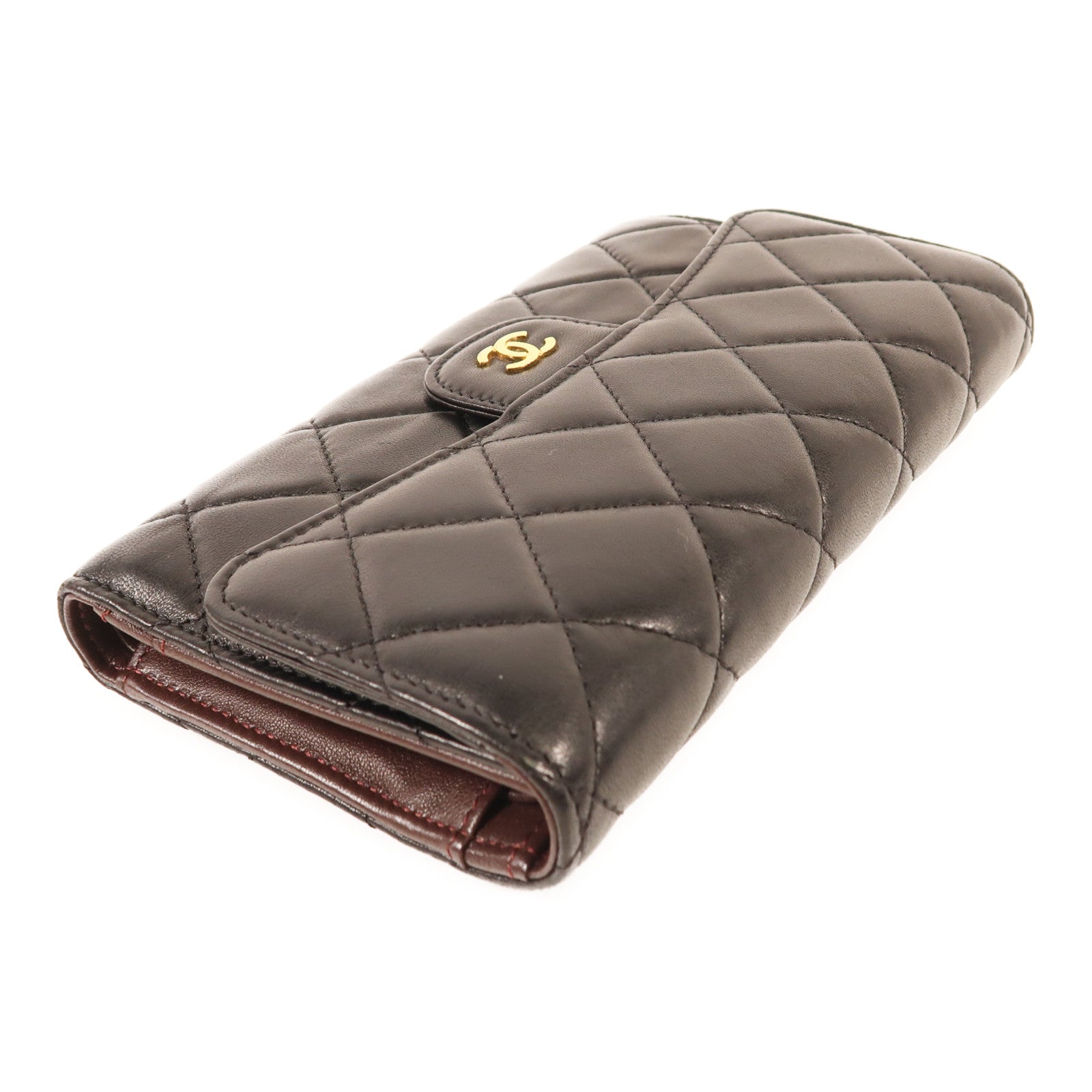 CHANEL 羊皮皮革Classic Flap Long Wallet金扣長錢包