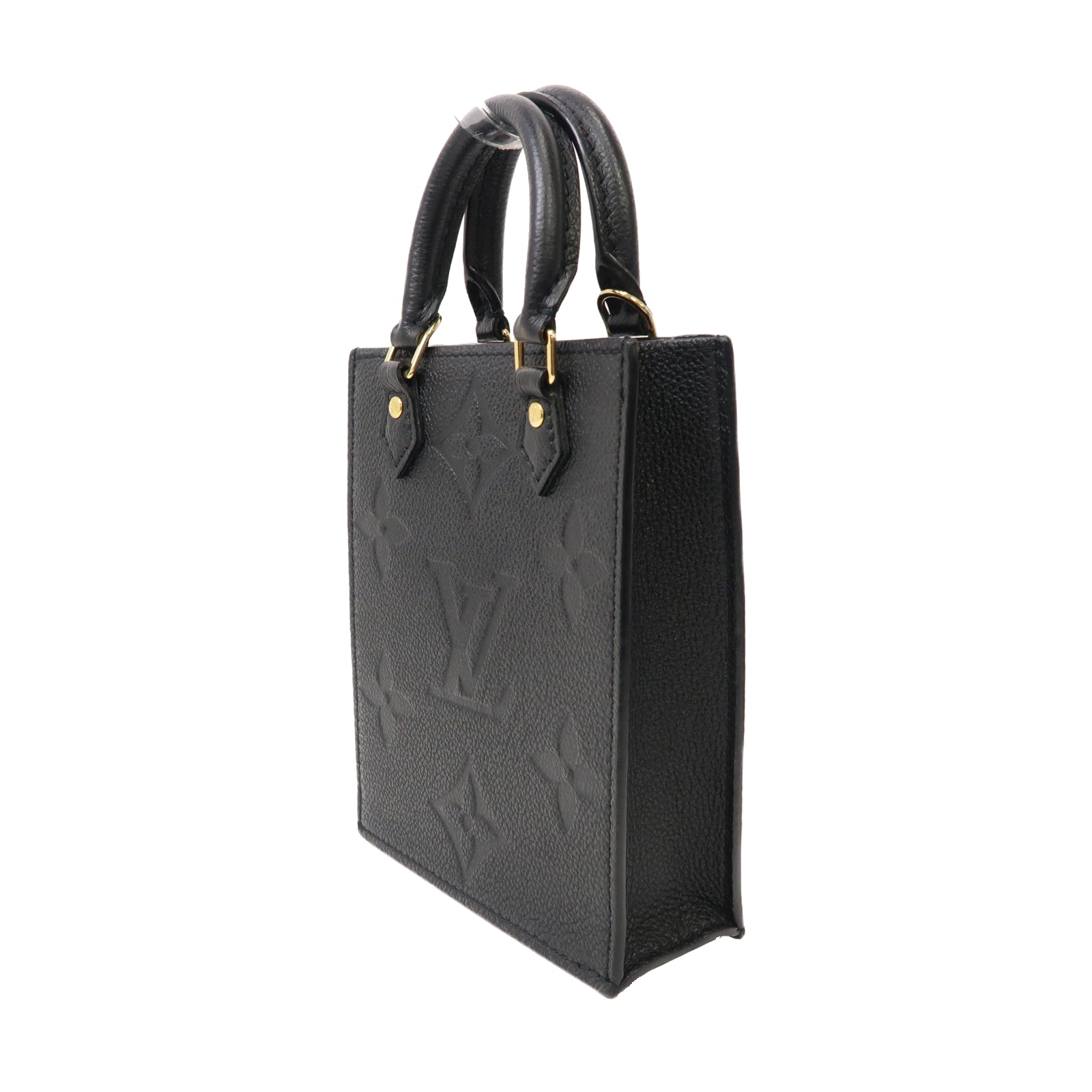 LOUIS VUITTON 【清倉大減價】Monogram Empreinte Petit Sac Plat金扣手挽肩背兩用袋黑色
