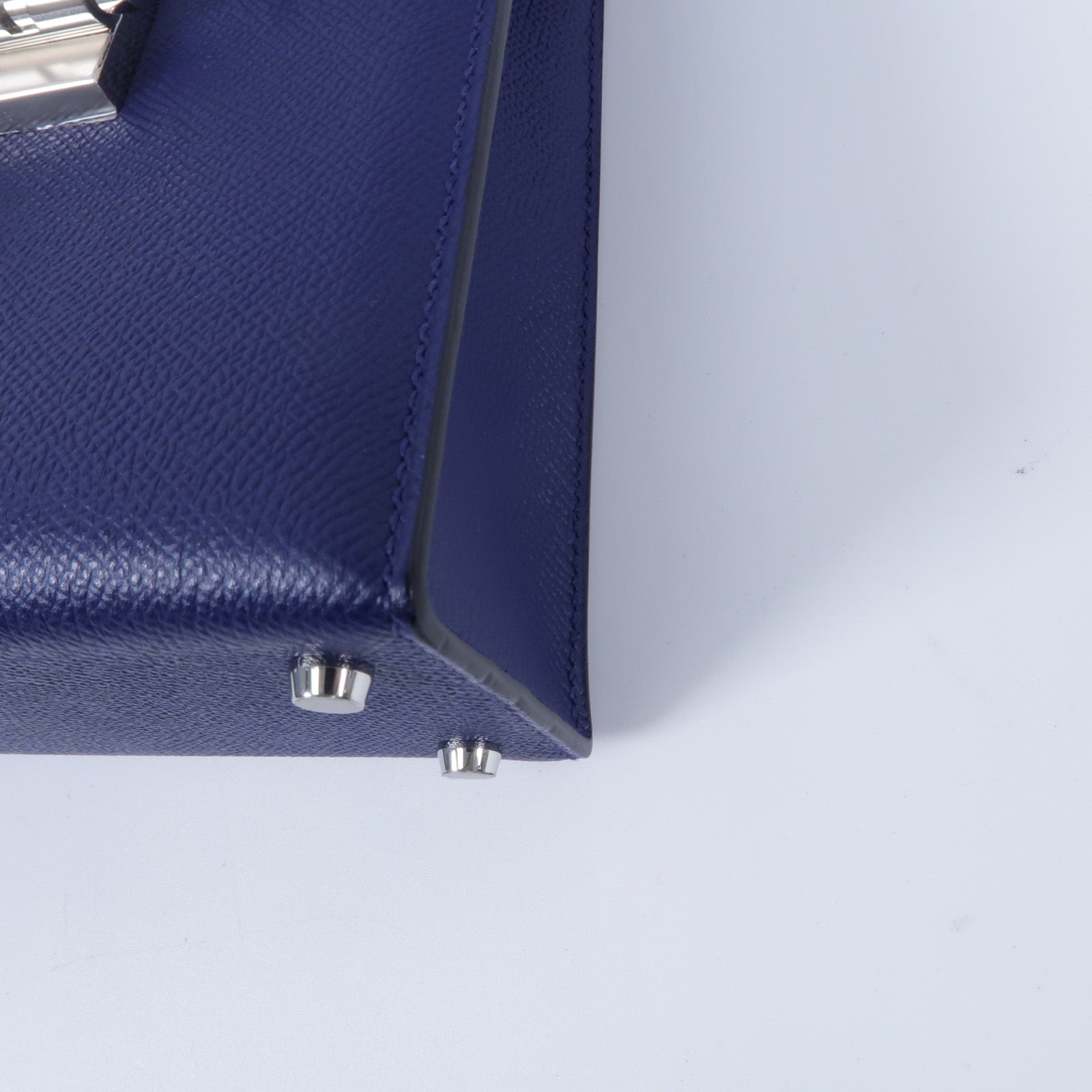 HERMES Epsom皮革Verrou 23肩背袋Bleu Saphir