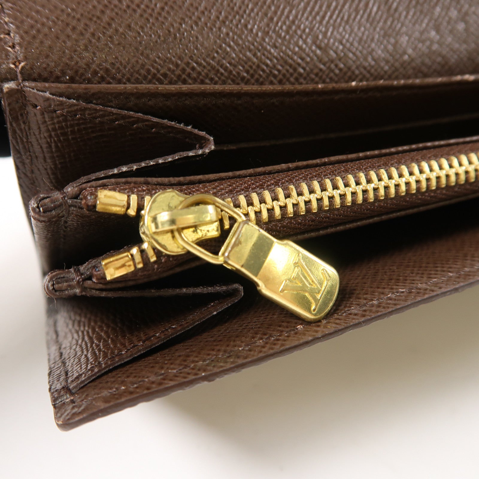 LOUIS VUITTON 【激減優惠】Damier Ebene Long Wallet金扣長錢包啡色