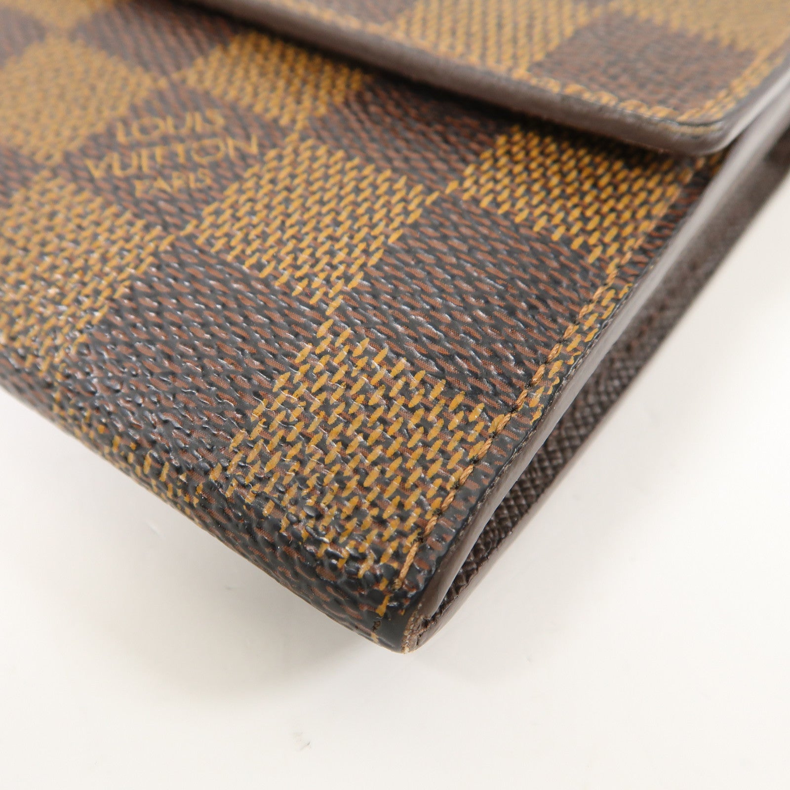 LOUIS VUITTON 【激減優惠】Damier Ebene Long Wallet金扣長錢包啡色