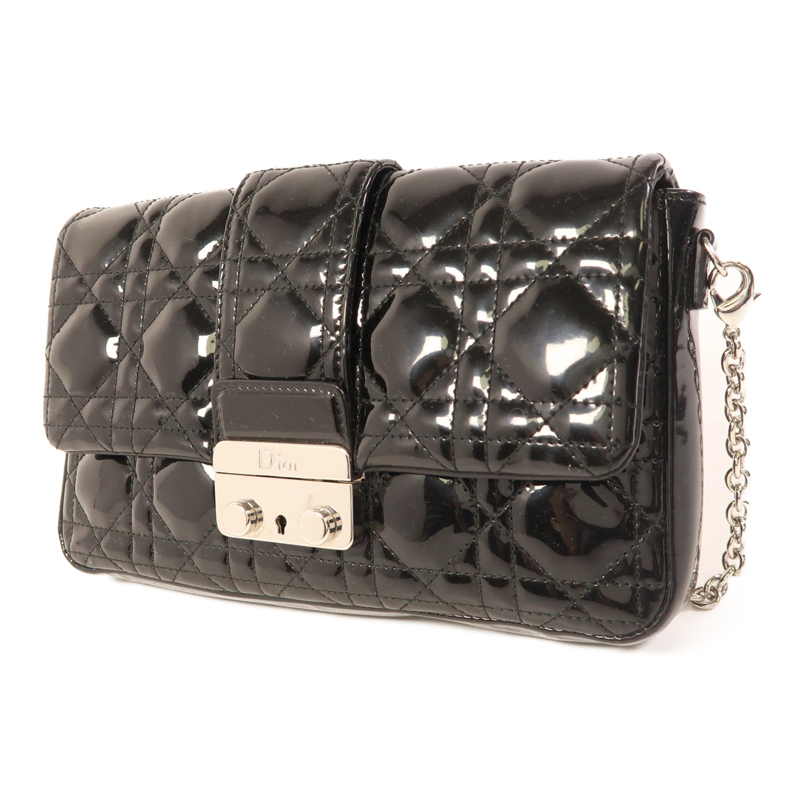 Dior 漆皮皮革Shoulder Bag銀扣肩背袋