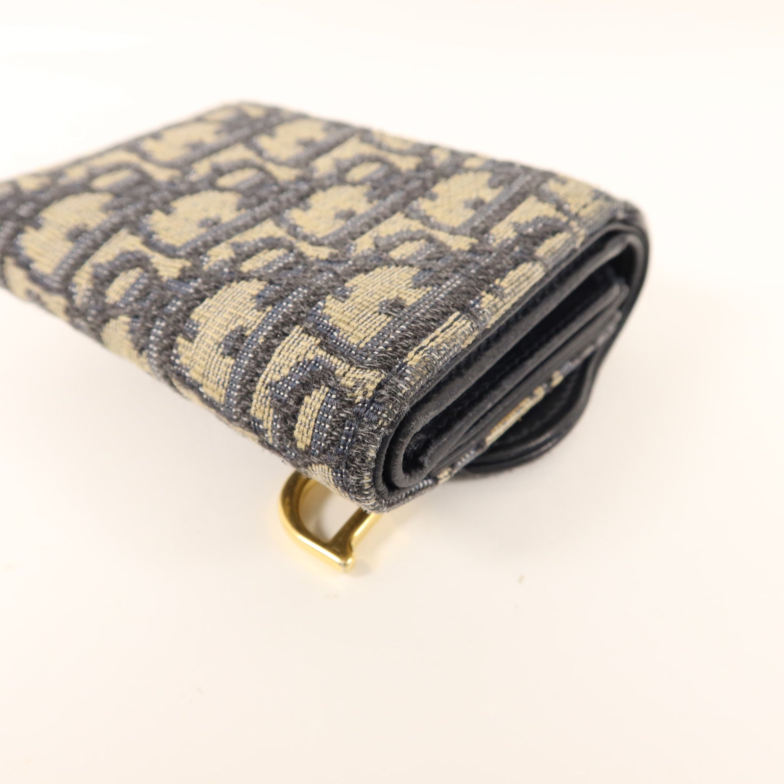 Dior 帆布Saddle Wallet金扣錢包