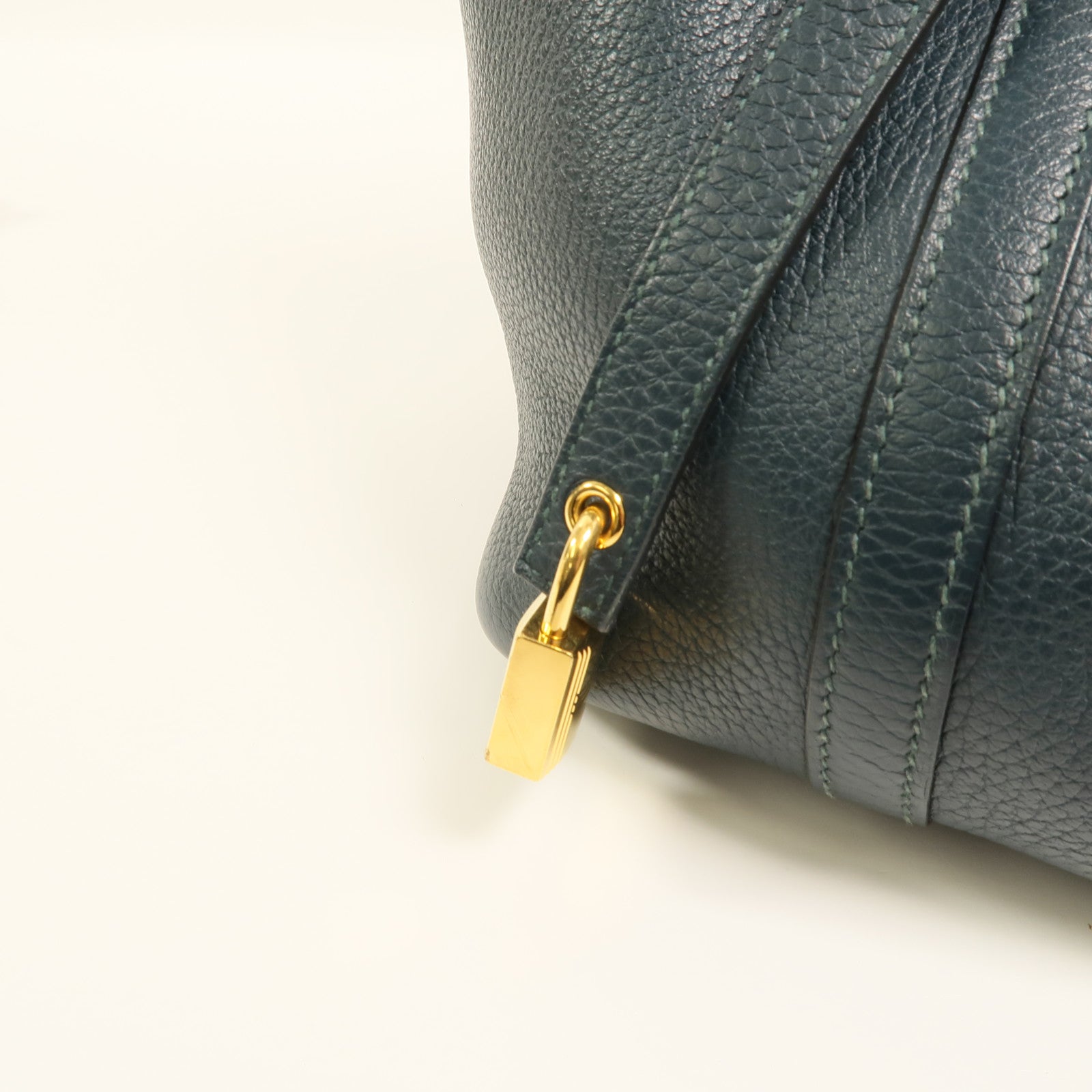 HERMES Clemence皮革Picotin PM手挽袋Vert Cypres