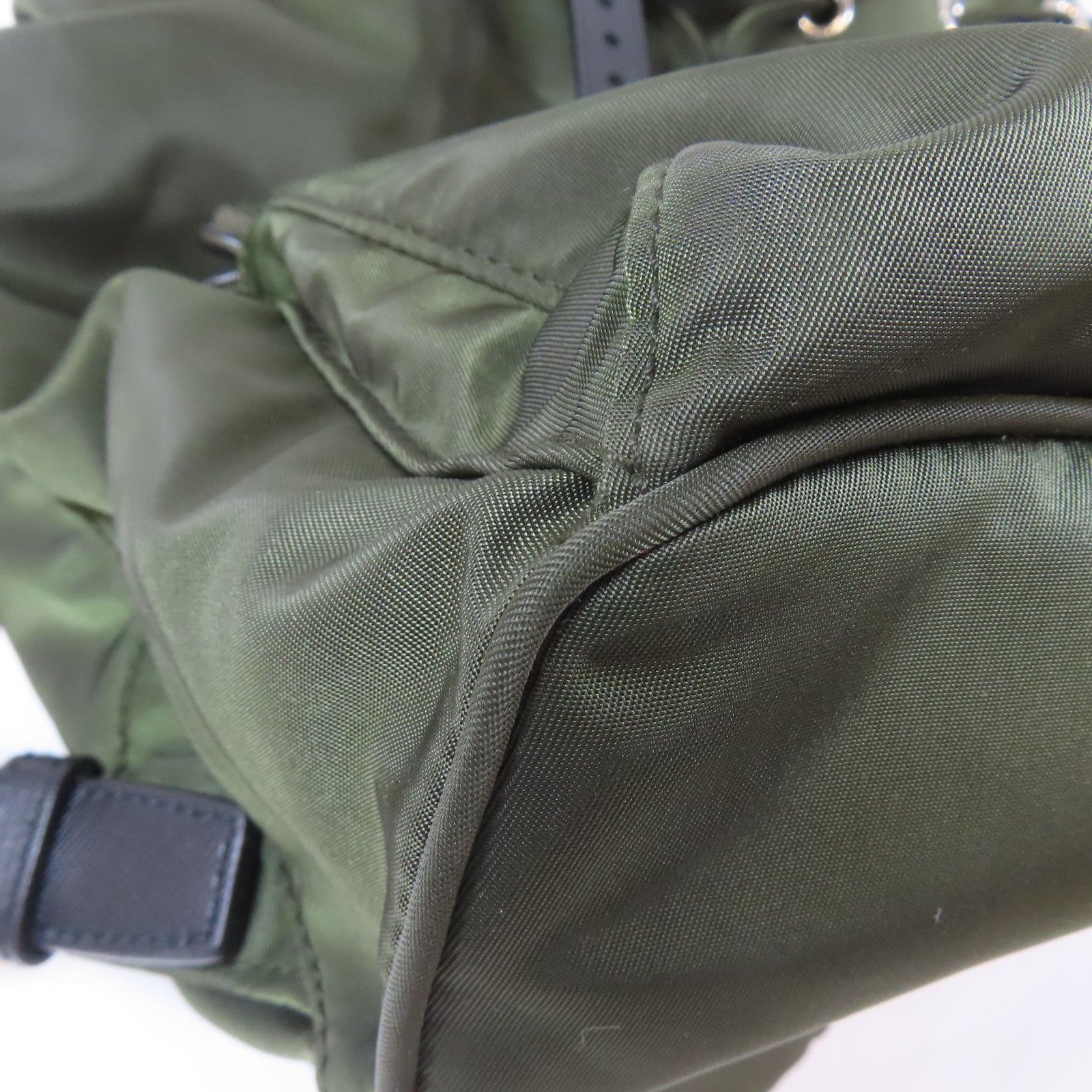 PRADA 尼龍Rucksack銀扣背包綠色