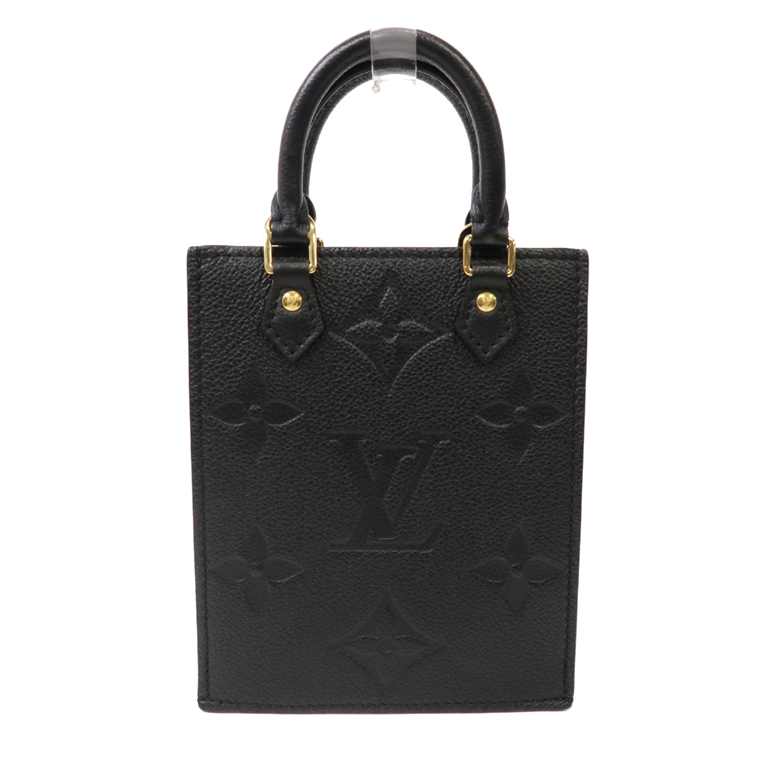 LOUIS VUITTON 【清倉大減價】Monogram Empreinte Petit Sac Plat金扣手挽肩背兩用袋黑色