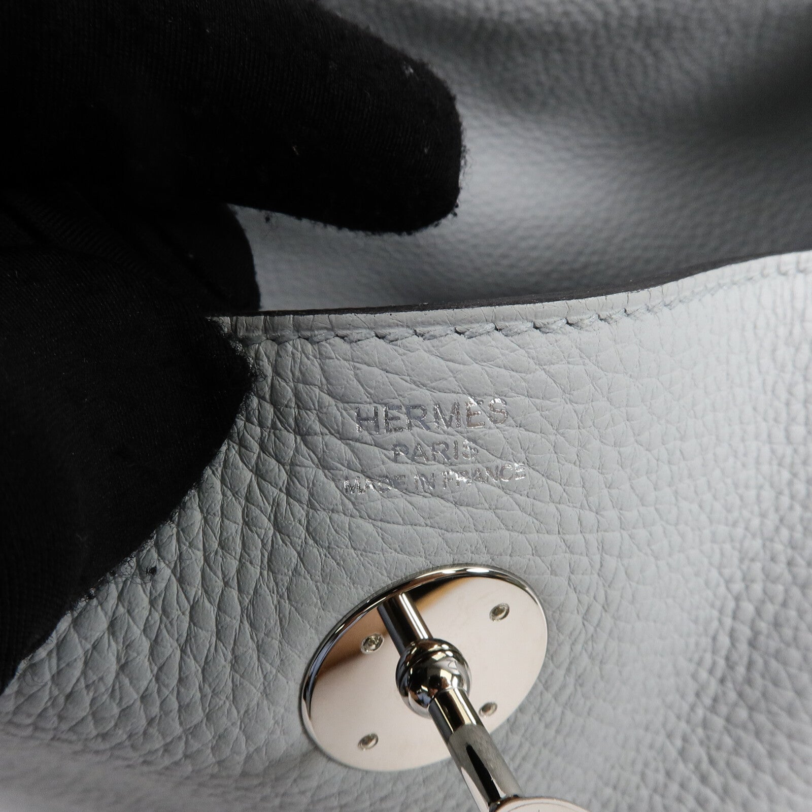 HERMES Clemence皮革Lindy 26手挽肩背兩用袋Blue Pale