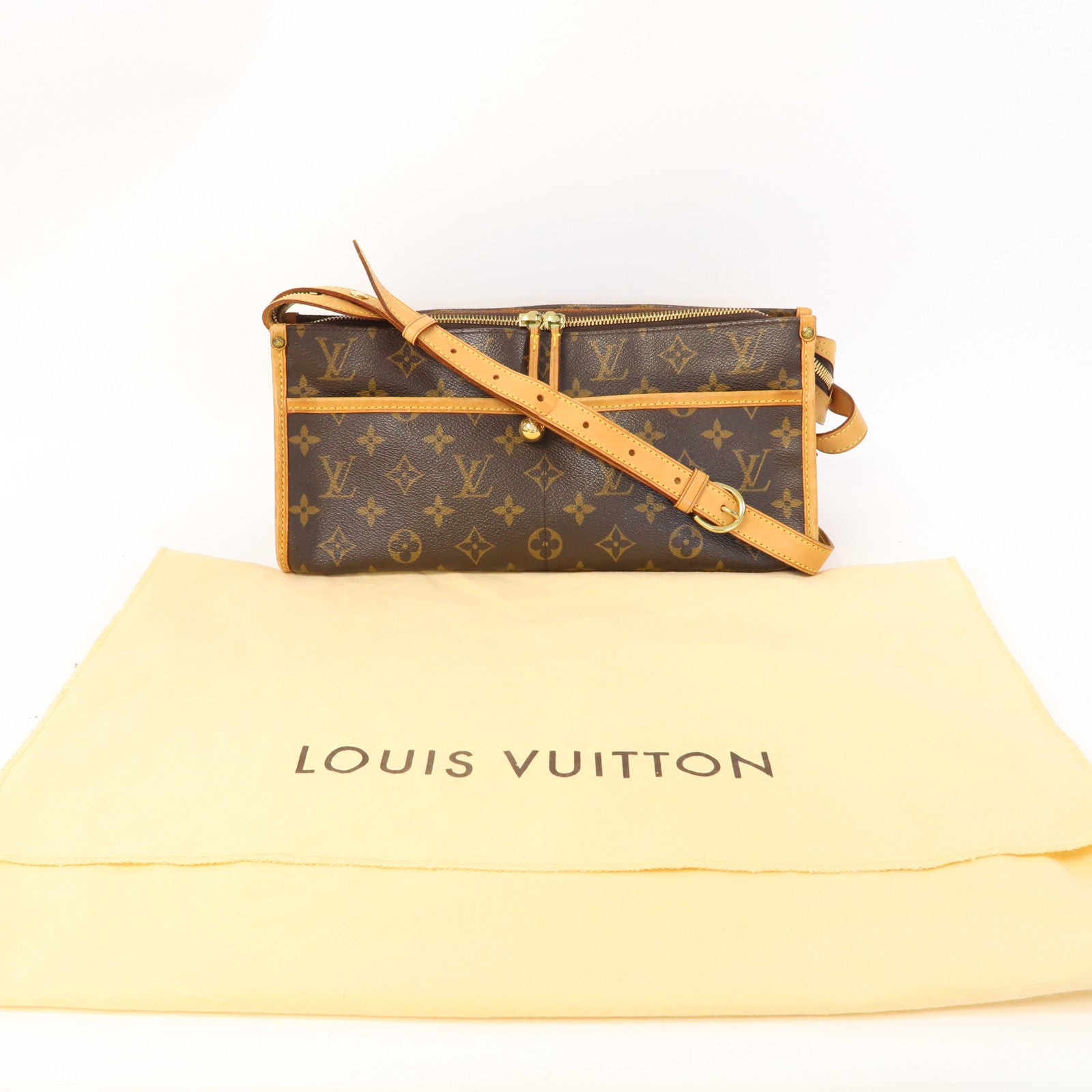 LOUIS VUITTON Monogram Popincourt金扣肩背袋啡色