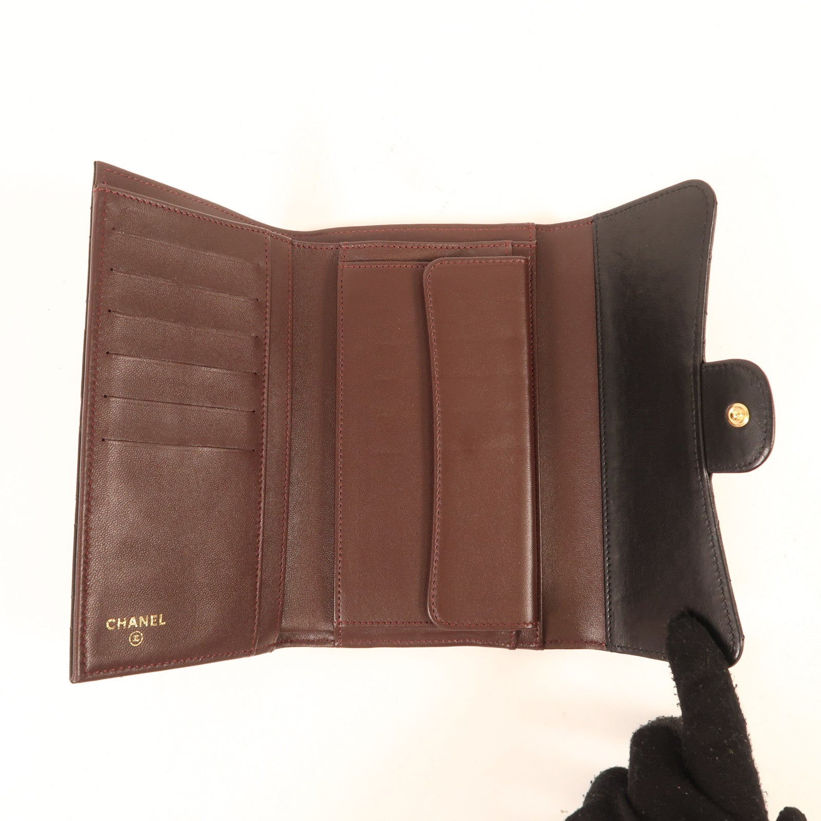 CHANEL 羊皮皮革Classic Flap Long Wallet金扣長錢包